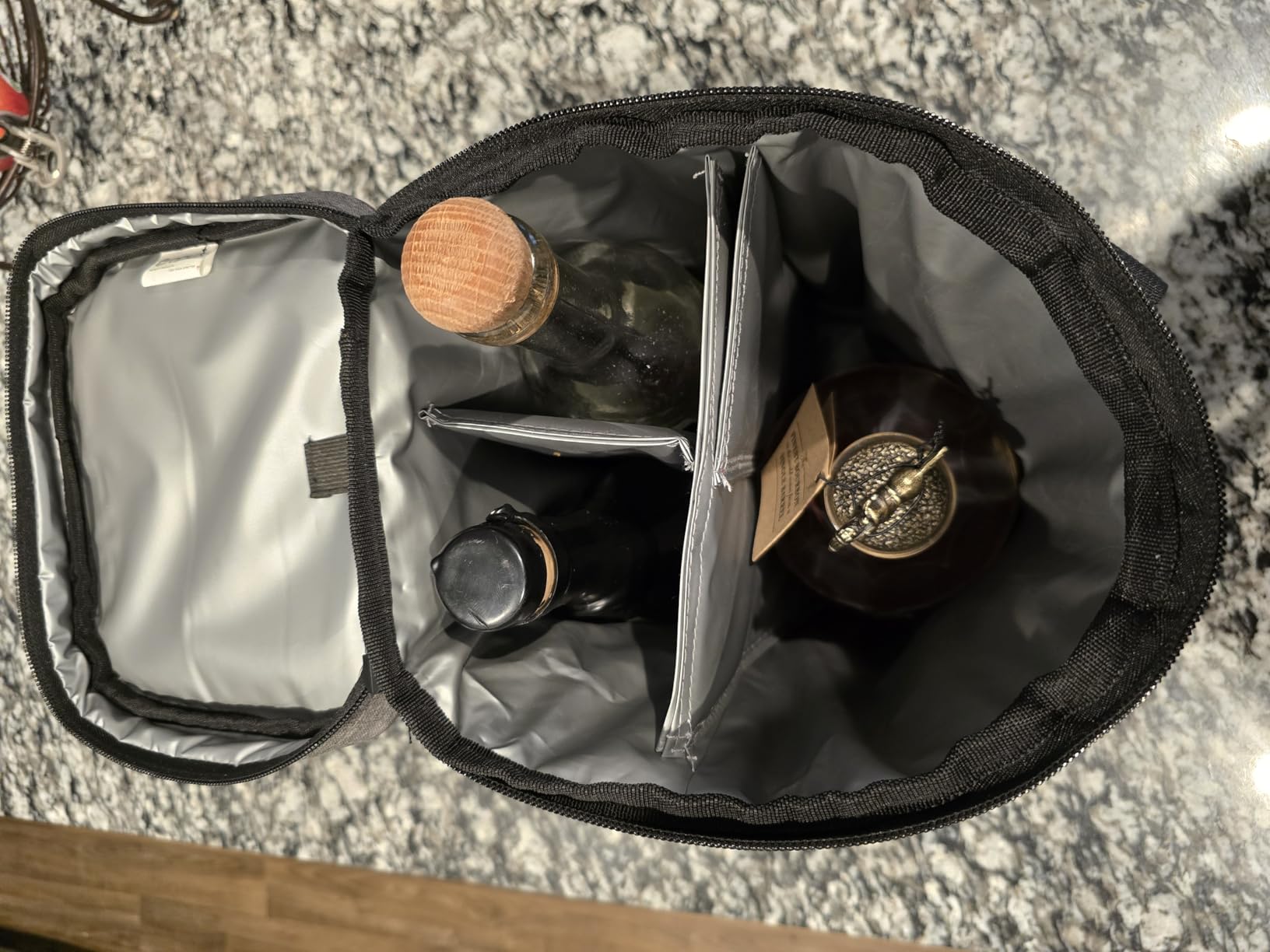 opux 6 Bottle Carrier Tote | Insulated Padded Wine Cooler Bag for Travel. Picnic, BYOB | Portable Leakproof Wine Tote Bag for Dinner, Party, Christmas, Wine Gift for Women, Men (Heather Taupe) Customer Review opux 6 Bottle Carrier Tote | Insulated Padded Wine Cooler Bag for Travel. Picnic, BYOB | Portable Leakproof Wine Tote Bag for Dinner, Party, Christmas, Wine Gift for Women, Men (Heather Taupe) - Customer Photo 1