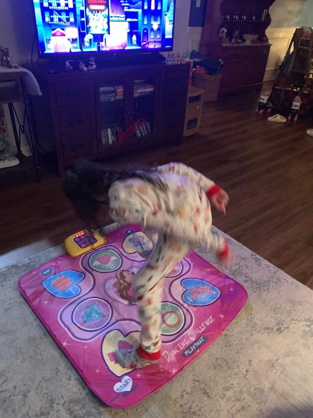 Unicorn Dance Mat, Dance Mixer Rhythm Step Play Mat, Pink Dance Pad with LED Lights, Adjustable Volume, Built-in Music, 5 Game Modes, Xmas B-Day Gifts for 3-12 Years Old Girls Toys - Customer Photo 2