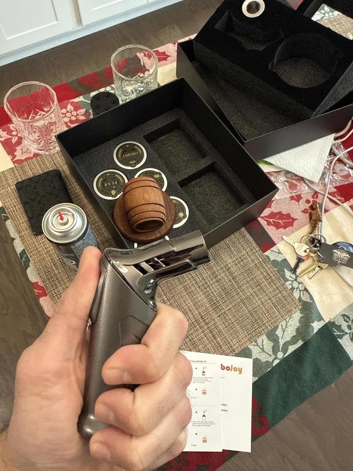 Whiskey Smoker Kit with Torch - 6 Flavors Wood Chips, 2 Glasses, 2 Ice Ball Molds - Customer Photo 1