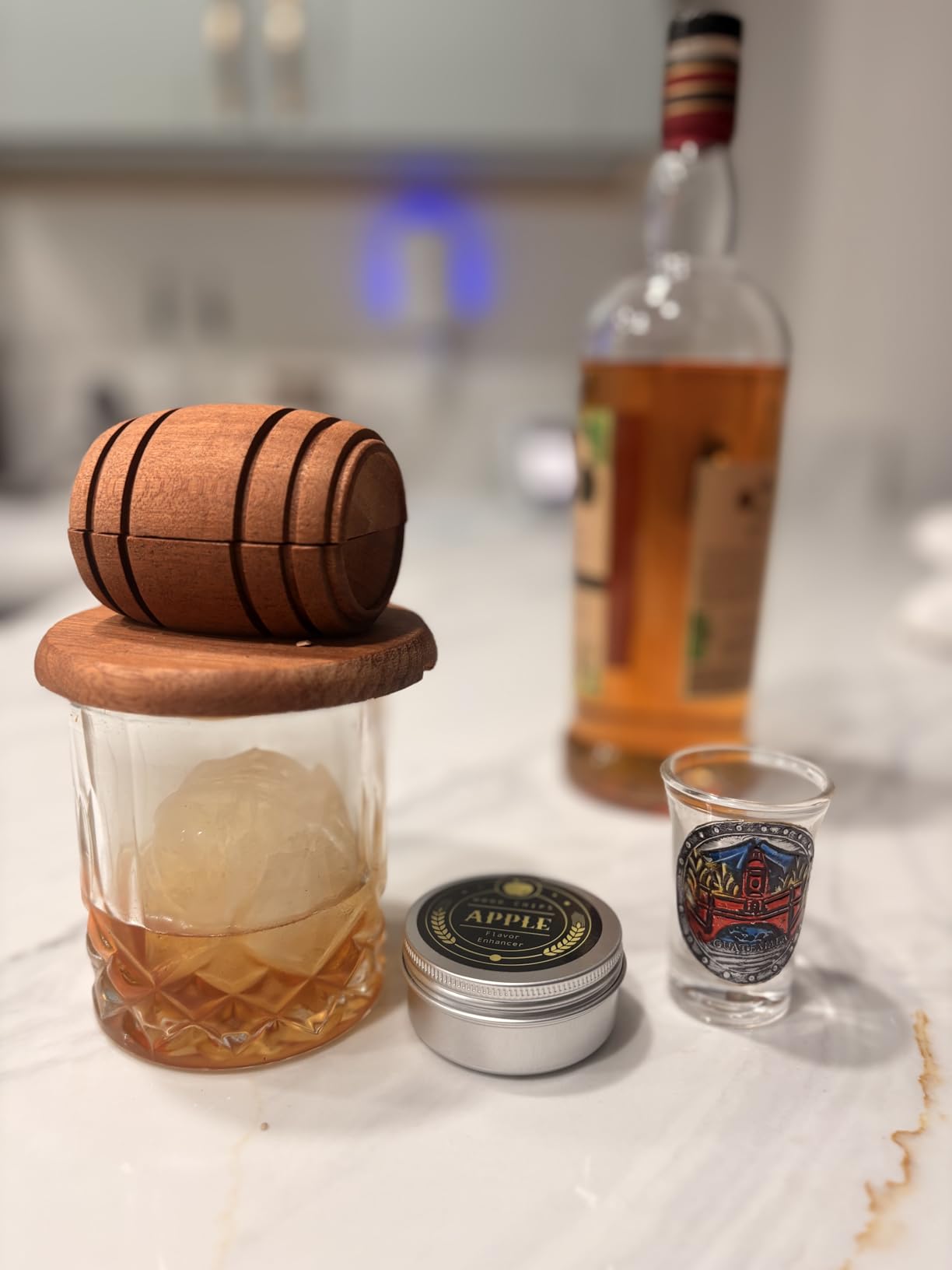 Whiskey Smoker Kit with Torch - 6 Flavors Wood Chips, 2 Glasses, 2 Ice Ball Molds - Cocktail Smoker Infuser Kit, Old Fashioned Drink Smoker Kit, Birthday Bourbon Whiskey Gifts for Men,Dad(NO Butane) - Customer Photo 4