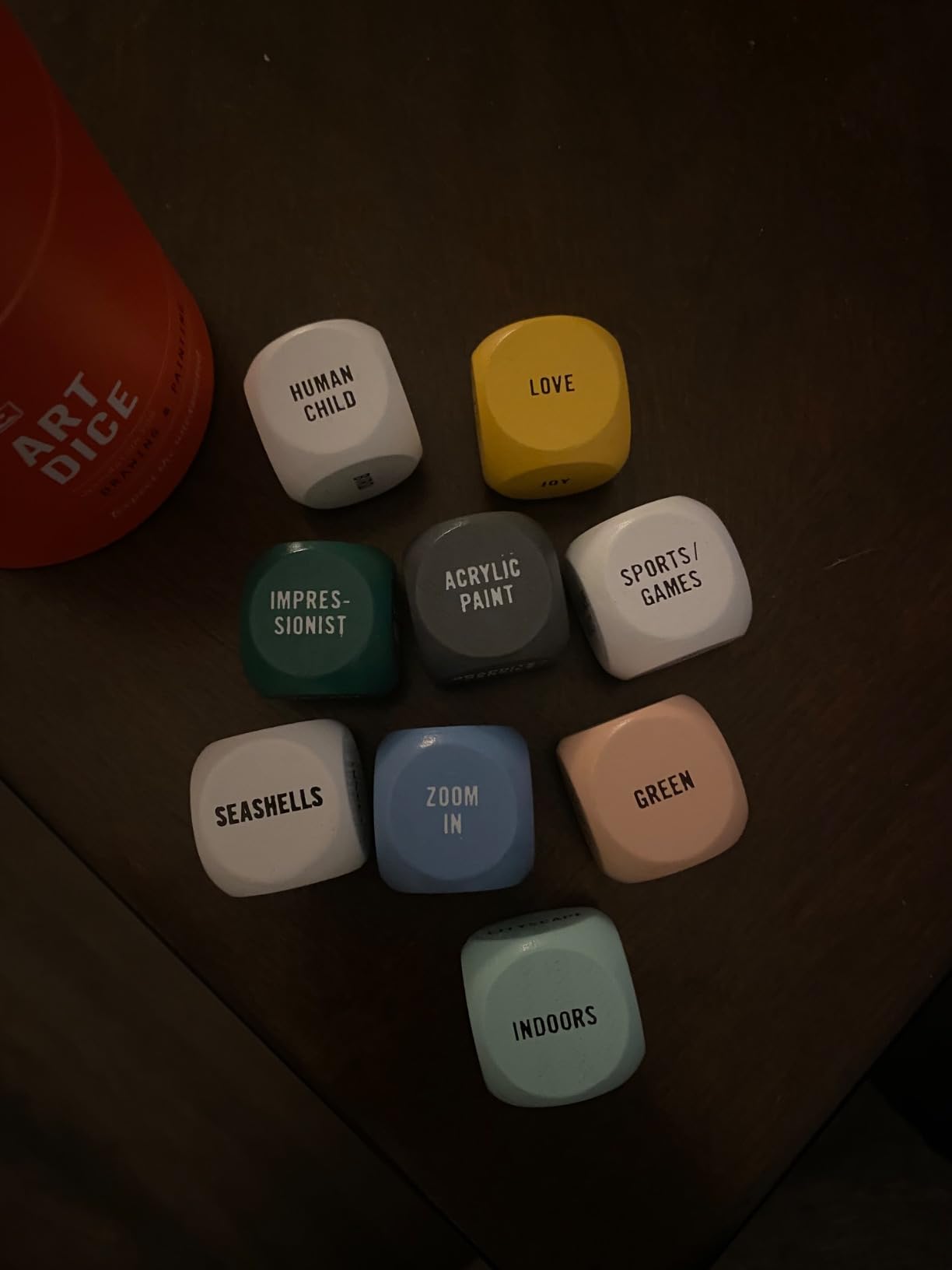 Two Tumbleweeds Art Dice - Drawing & Painting Game for Adults, Artists & Teachers - Set of 9 Dice for Creative Inspiration - Drawing Prompts for Studio and Classroom - Gift for Artist - 1+ Players Customer Review Two Tumbleweeds Art Dice - Drawing & Painting Game for Adults, Artists & Teachers - Set of 9 Dice for Creative Inspiration - Drawing Prompts for Studio and Classroom - Gift for Artist - 1+ Players - Customer Photo 1