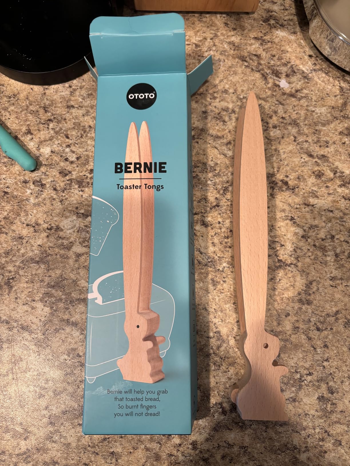 OTOTO Bernie Bunny Toaster Tongs - Rabbit, Salad Servers - Multipurpose Mini Tongs for Appetizers, Wood Utensils & Cute Kitchen Gadgets, Easter, White Elephant Gifts, Toast, Cute Kitchen Accessories Customer Review OTOTO Bernie Bunny Toaster Tongs - Rabbit, Salad Servers - Multipurpose Mini Tongs for Appetizers, Wood Utensils & Cute Kitchen Gadgets, Easter, White Elephant Gifts, Toast, Cute Kitchen Accessories - Customer Photo 1