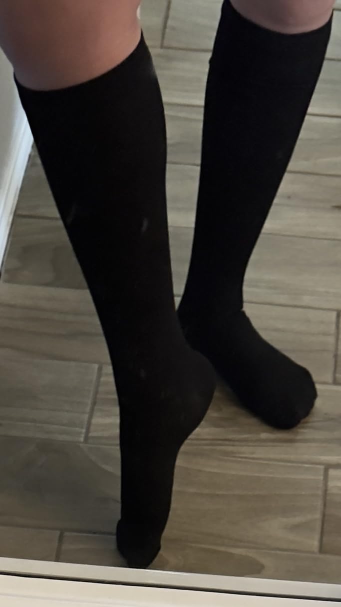 Iseasoo 4 Pairs Compression Socks for Women Circulation-Best Support for Nurses,Running,Athletic,Travel - Customer Photo 2