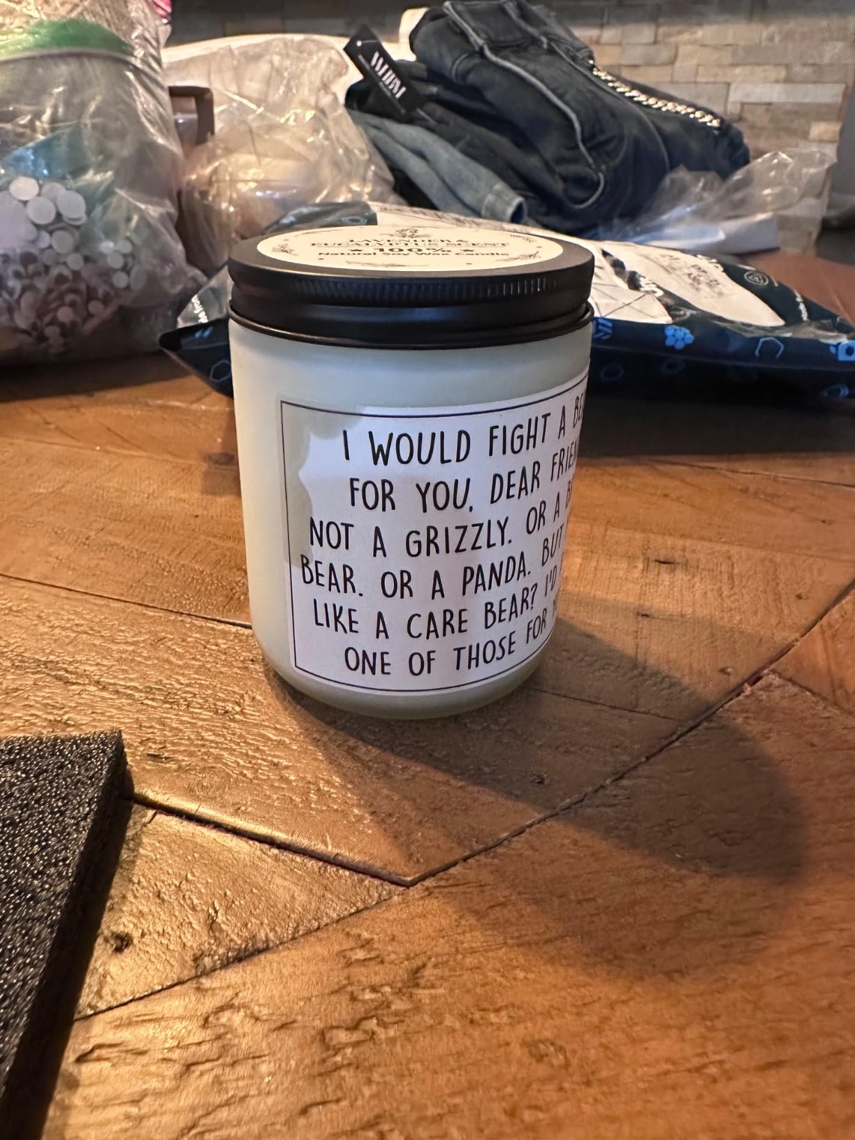 Friendship Gifts for Women Christmas, Best Friend Birthday Gifts for Women- Handmade Lavender Natural Soy Wax Candle (7oz)- Funny Best Friend Candle for Bestie, BFF - Customer Photo 1