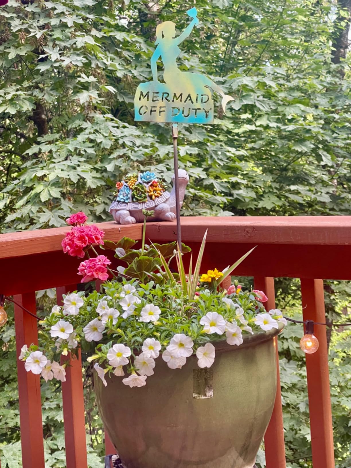 GIGALUMI Solar Garden Statues Turtle Figurine Lights for Outside, Yard Decorations Outdoor, Garden Decor Unique Birthday Housewarming Gifts for Mom, Women for Mothers Day - Customer Photo 2