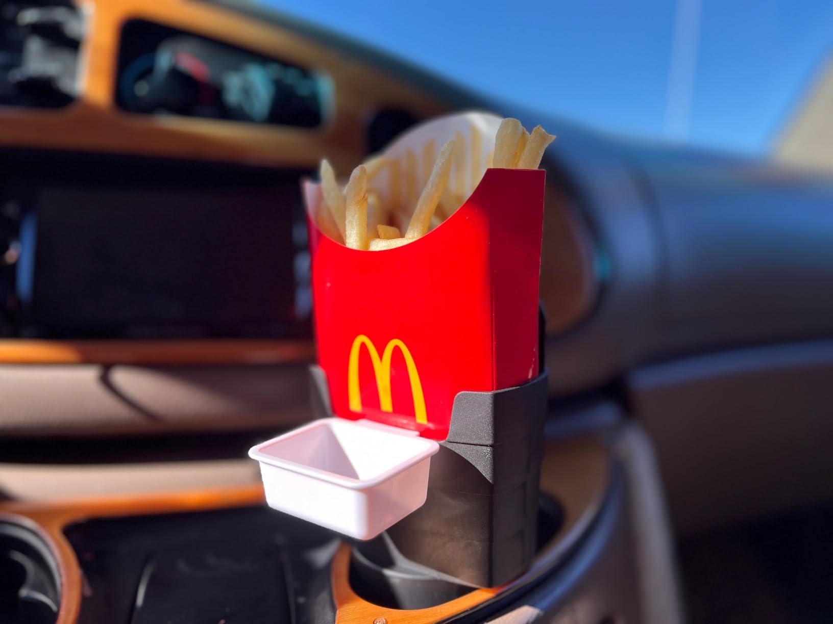 French Fry Holder and Sauce Holder Set for Car, Funny Useful White Elephant Gift Idea for Adults, Stocking Stuffer for Men and Women (1) - Customer Photo 1