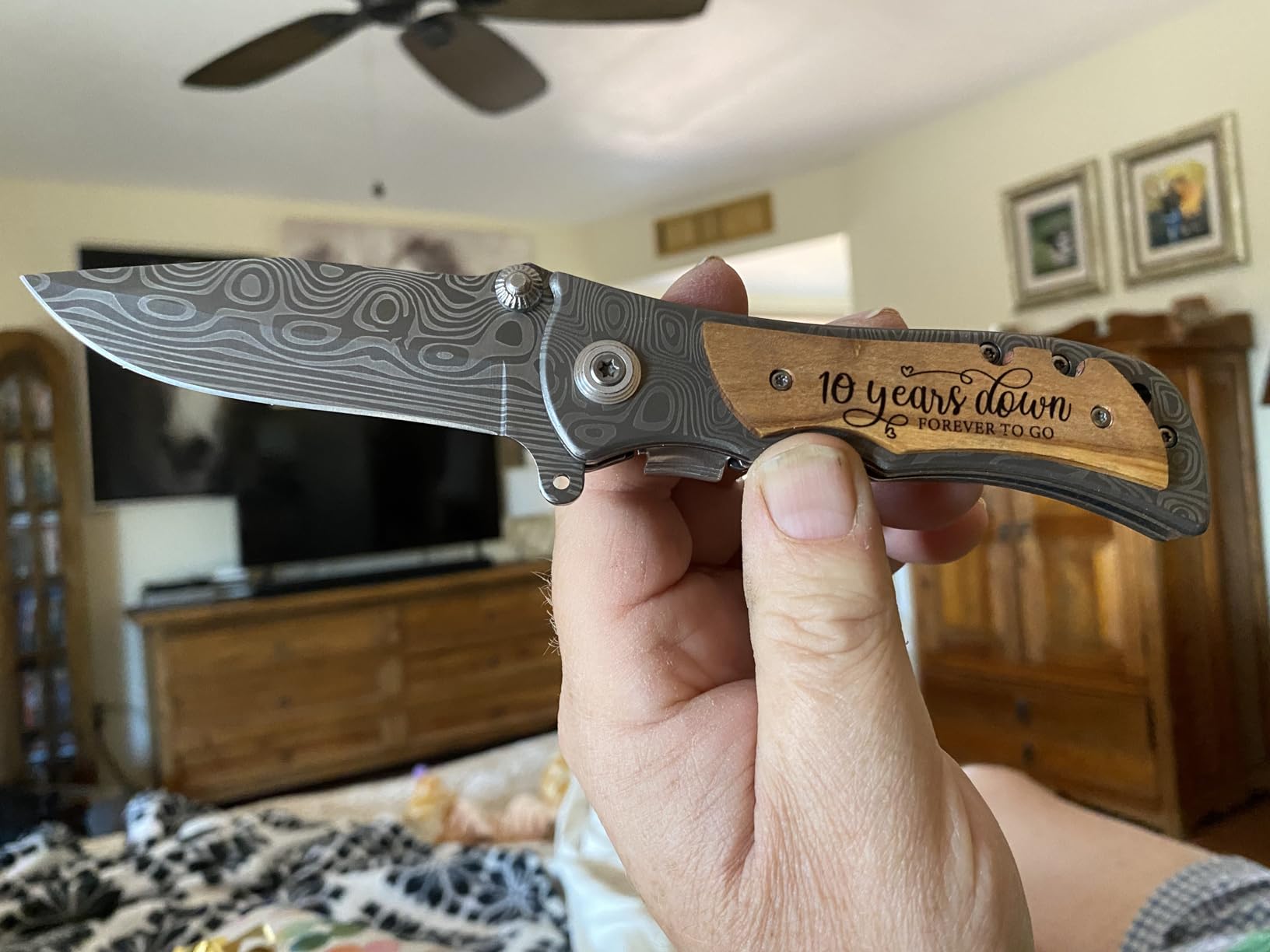 10 Years Anniversary Keepsake for Him Gifts, 10th Wedding Anniversary for Men, Tenth Tin Aluminum Anniversary Marriage Presents for Husband - Customer Photo 1