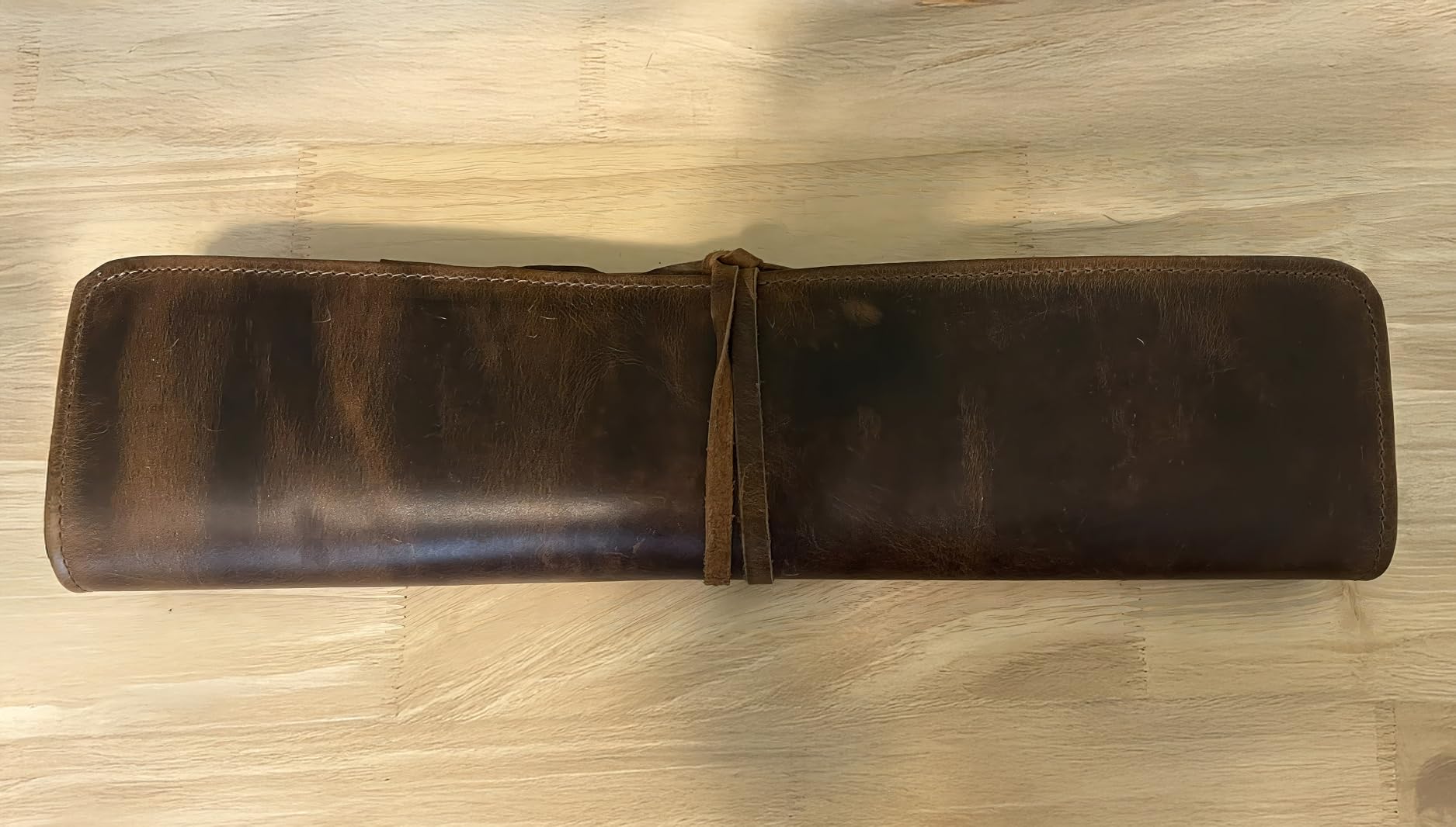 ELIZO Leather Knife Roll Bag Professional Chef Knife Case, Durable Knife Sheath Holder, Cooks & Culinary Tools Carrying Storage, Portable Knife Wrap - 4 Slots - Customer Photo 2