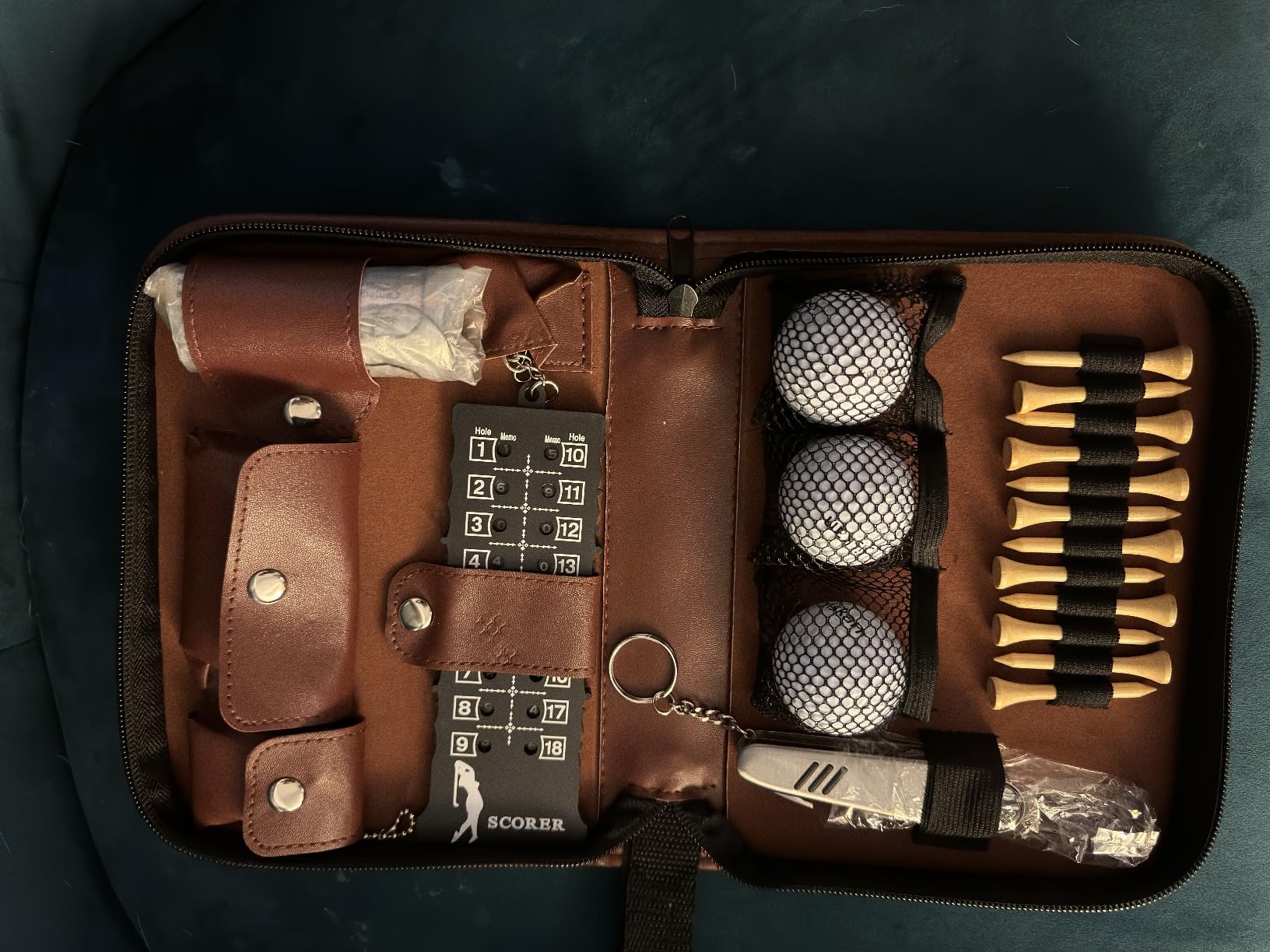 Golf Gifts for Men and Women, Golf Accessories Set with Hi-End Case, Golf Balls, Rangefinder, Golf Tees, Brush, Multifunctional Divot Knife, Scorer, Golf Ball Clamp - Customer Photo 2