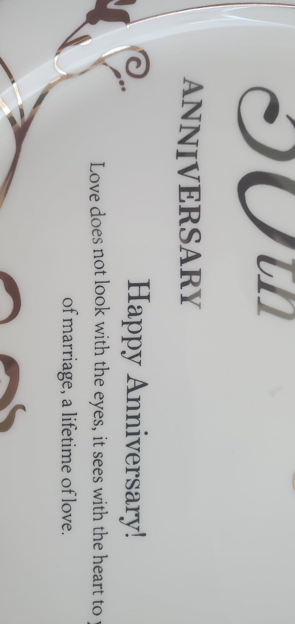 50th Anniversary Wedding Gifts for Couple/Parents/Grandparents, 50th Golden Presents for Marriage, Gold Porcelain Keepsake Plate with Stand, 10 inch Customer Review 50th Anniversary Wedding Gifts for Couple/Parents/Grandparents, 50th Golden Presents for Marriage, Gold Porcelain Keepsake Plate with Stand, 10 inch - Customer Photo 1