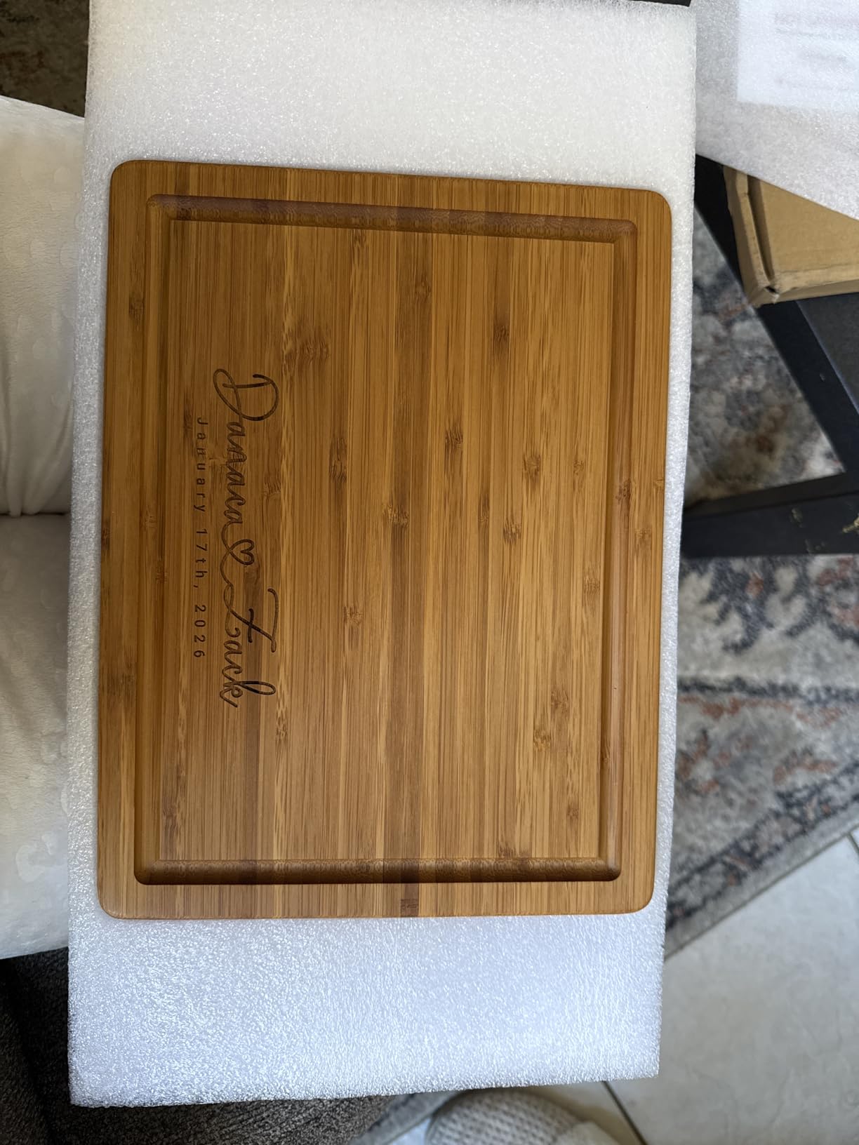 Personalized Wood Engraved Cutting Board - Valentines Day Gifts for Her - Unique Present for Wedding, Anniversary, Housewarming, Birthday, Holiday, or Romantic Gift Idea for Friends, Family, Mom, Dad - Customer Photo 1