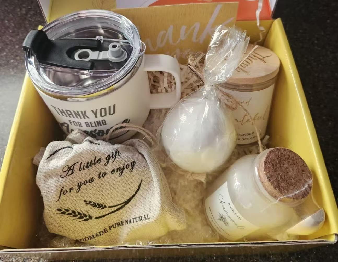 Thank You Gifts for Women Spa Thoughtful Unique Office Gifts for Coworkers Nurse Friends Men Boss Employee Secretary Hostess Teacher Mom Her Appreciation Gift Boxes Coffee Mug Holiday Gifts Basket - Customer Photo 1