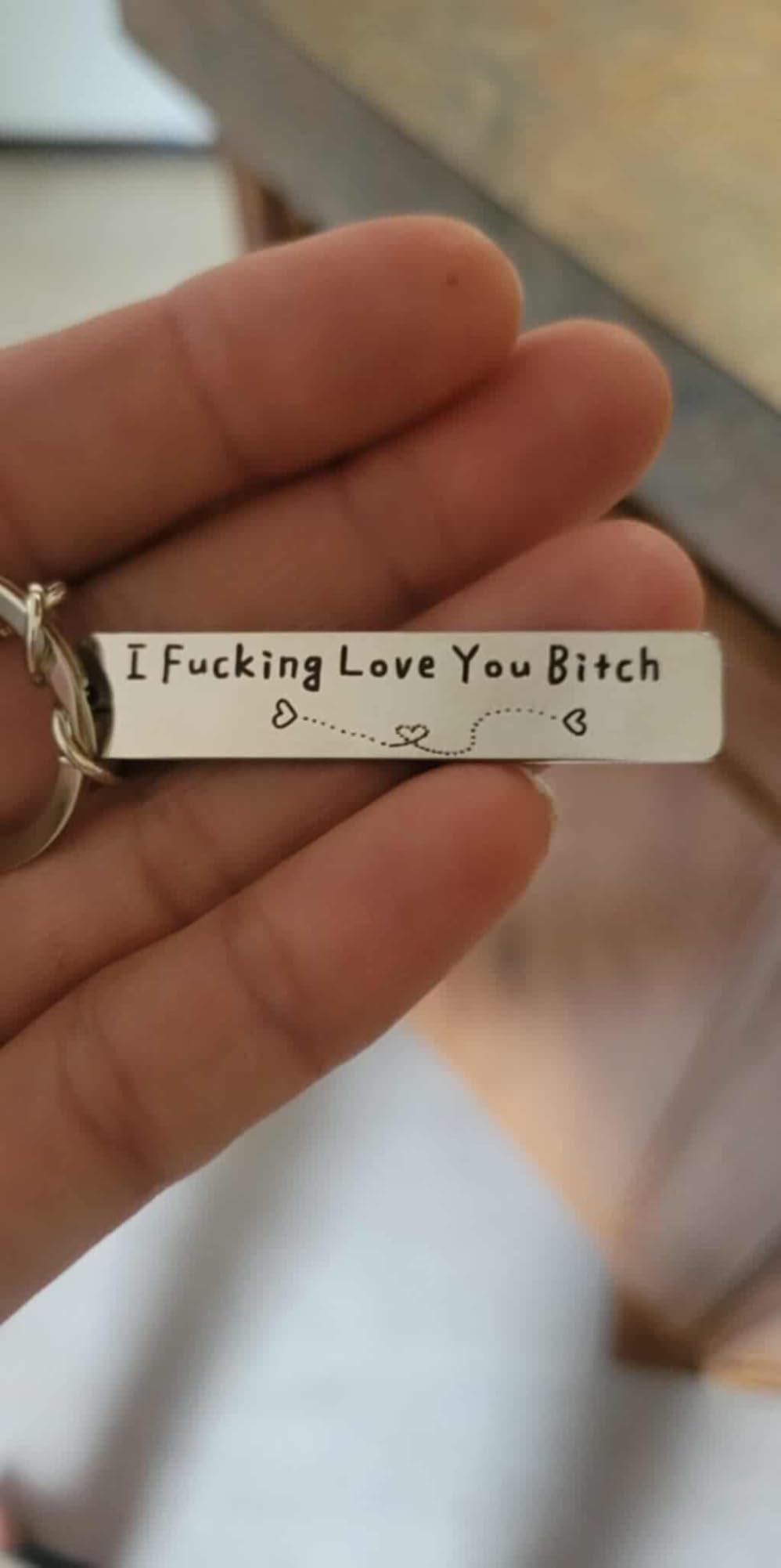 Best Friend Keychain for Women, Stainless Steel Key Chain Engrave I Fking Love You Bith Birthday Christmas Friendship Gift for Bestie Best Friends Female Bff Customer Review Best Friend Keychain for Women, Stainless Steel Key Chain Engrave I Fking Love You Bith Birthday Christmas Friendship Gift for Bestie Best Friends Female Bff - Customer Photo 1