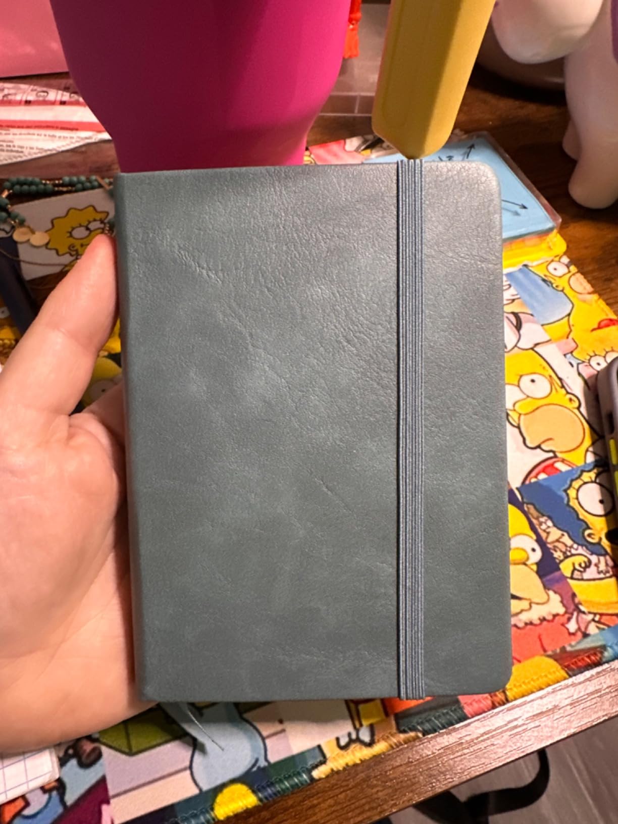 A6 Lined Vegan Leather Journal - 4 x 6 inches - Small Leather Notebook for Men & Women – Mini Hardcover Journaling Notebooks with 160 Sheets, 120gsm Thick Pages, Back Pocket, Elastic Closure, Gift Box - Customer Photo 1