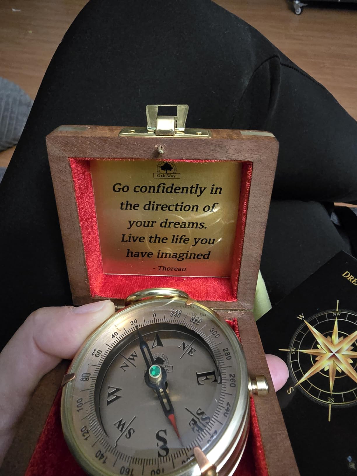 The Dream Chaser Compass in Wooden Box - 2025 Graduation Gifts for Him, College, High School, Birthday Gift Idea for Son, Boys, Daughter - Greeting Card Included, Inspirational, Motivational Present Customer Review The Dream Chaser Compass in Wooden Box - 2025 Graduation Gifts for Him, College, High School, Birthday Gift Idea for Son, Boys, Daughter - Greeting Card Included, Inspirational, Motivational Present - Customer Photo 2