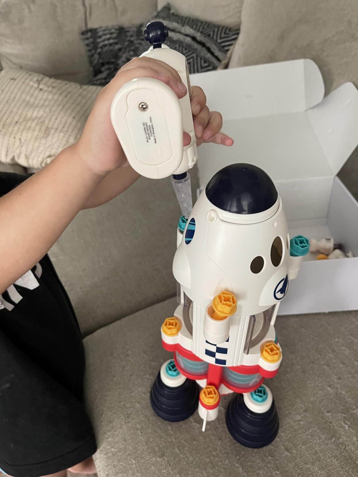 iPlay, iLearn Rocket Outer Space Toys, Kids Spaceship Playset with Space Shuttle, Electric Drill, 2 Astronauts, Educational STEM Take Apart Adventure Gift for 3 4 5 6 7 8 Year Old Boy Girl - Customer Photo 2