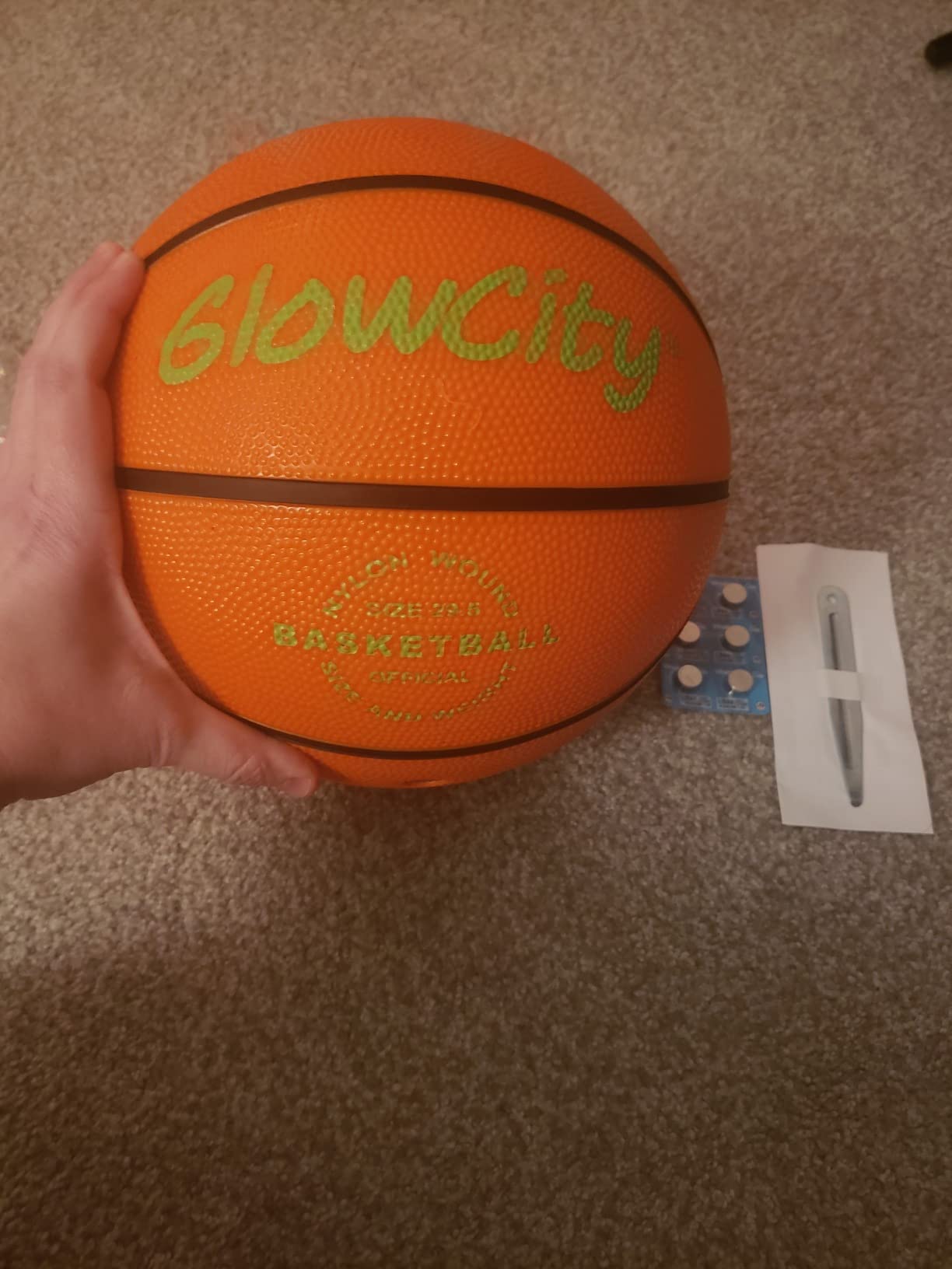 GlowCity Glow in The Dark Basketball - Sizes 5, 6, 7 Light Up Ball for Kids, Teens & Adults - Red Glow for Outdoor Games Customer Review GlowCity Glow in The Dark Basketball - Sizes 5, 6, 7 Light Up Ball for Kids, Teens & Adults - Red Glow for Outdoor Games - Customer Photo 4
