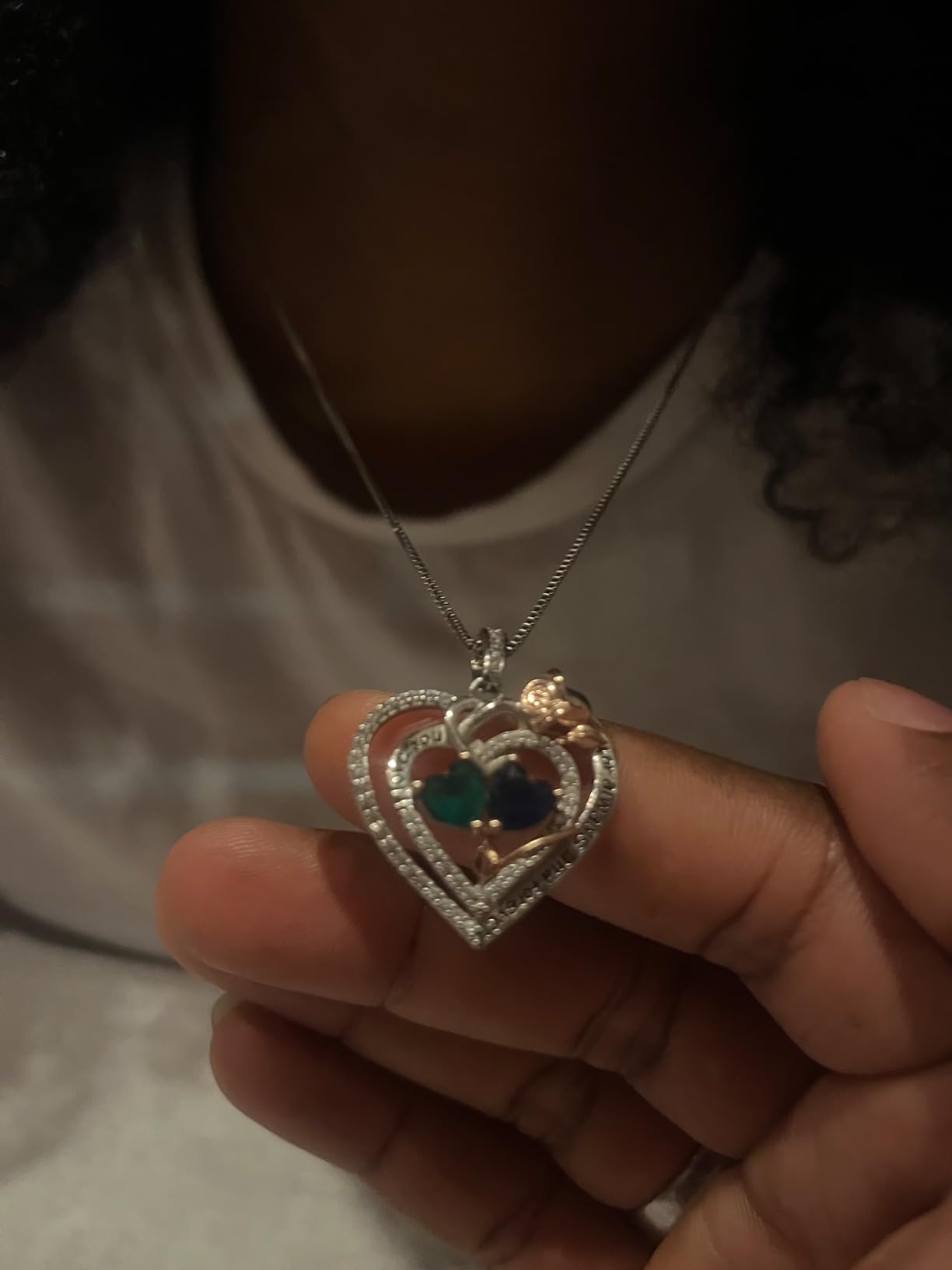 Iefil Christmas Gifts for Wife Women - 925 Sterling Silver Double Birthstone Necklace, Anniversary Birthday Gifts for Women, Jewelry Gift for Wife Girlfriend Mom Her - Customer Photo 2