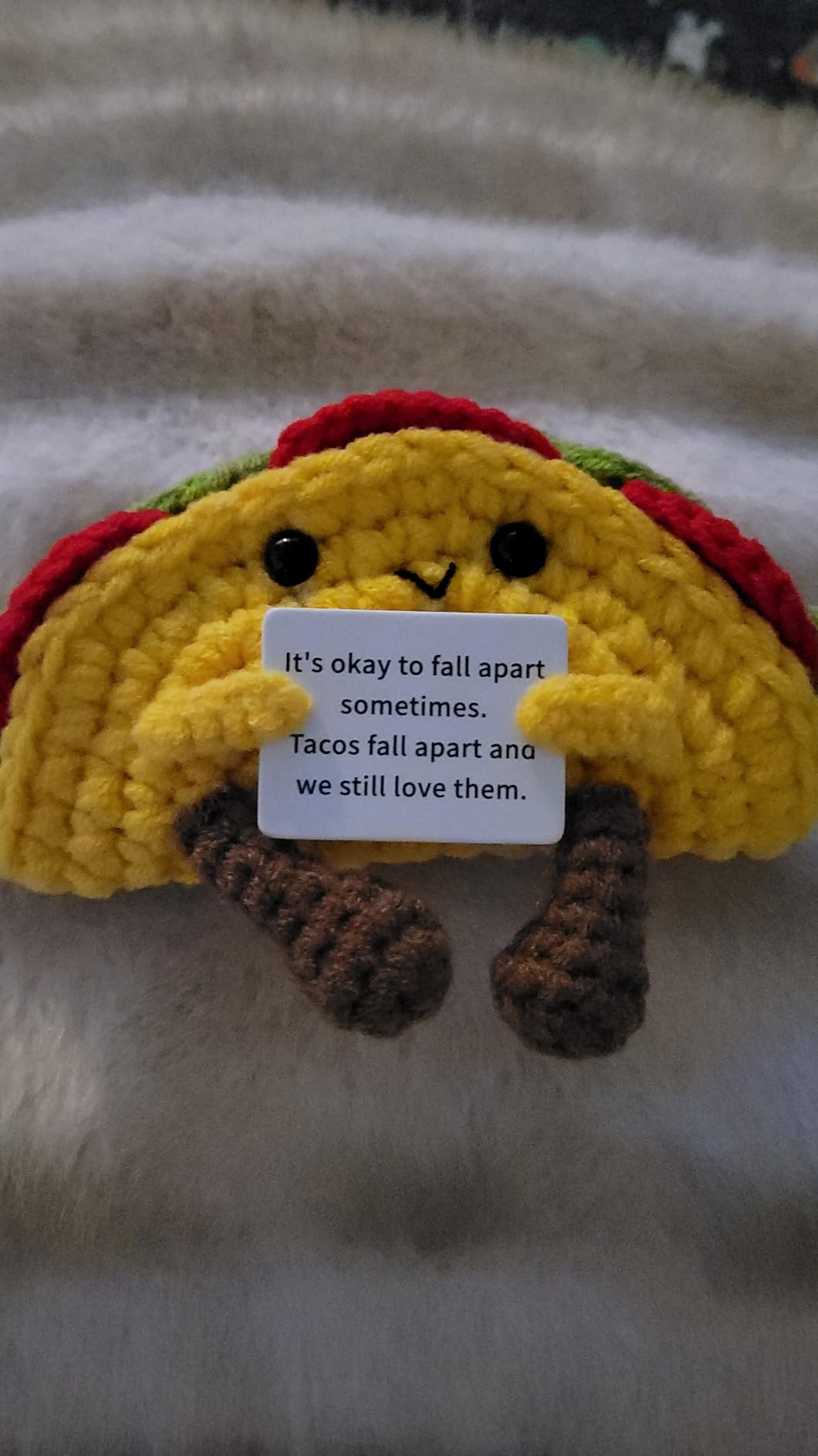 Mini Funny Knitted Wool Potato Toy with Positive Card - Creative Cute Crochet Doll Cheer Up Gift for Friends, Parties, Christmas Decoration and Encouragement - Customer Photo 2