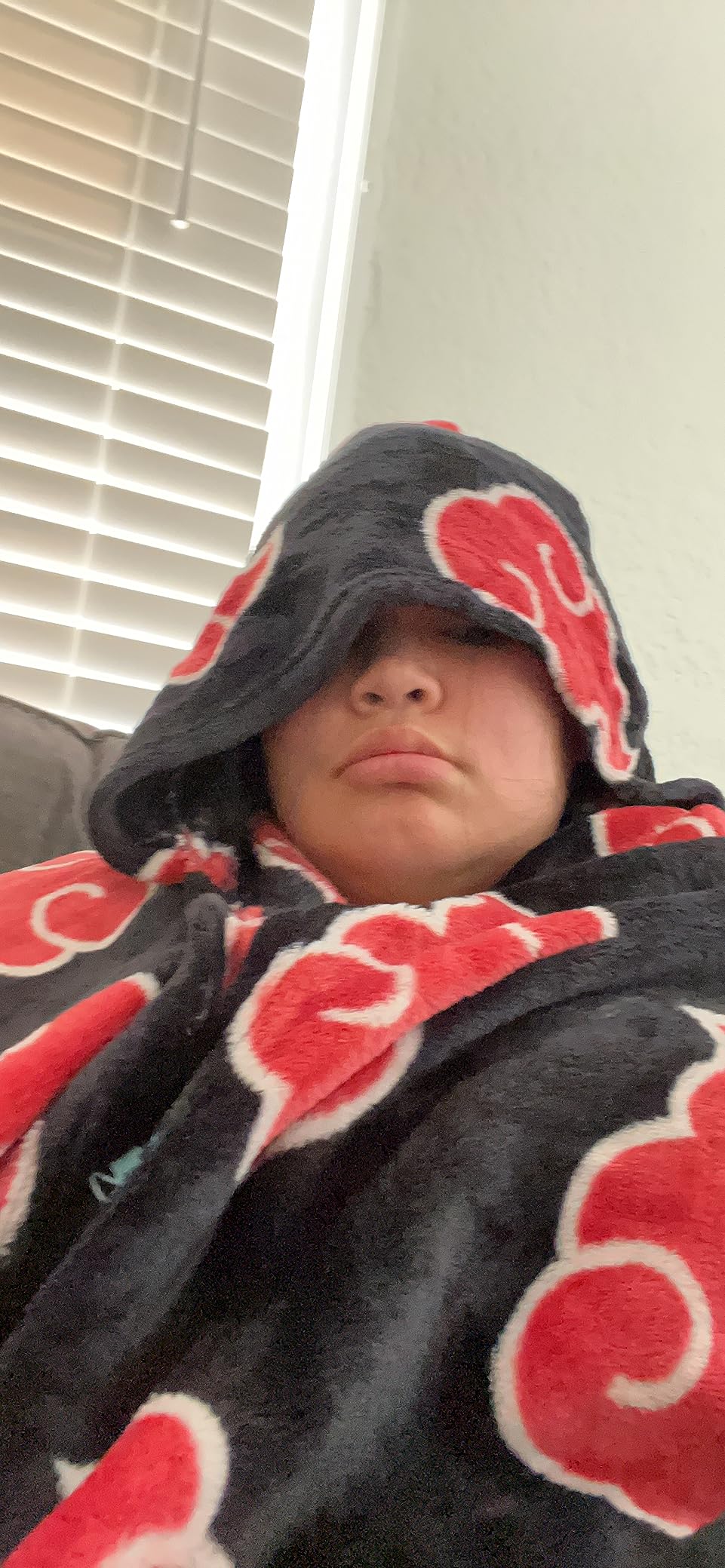 Naruto Anime Akatsuki Cloud Bedding Super Soft and Cozy Wearable Hooded Throw Blanket, 70 in x 50 in - Customer Photo 0