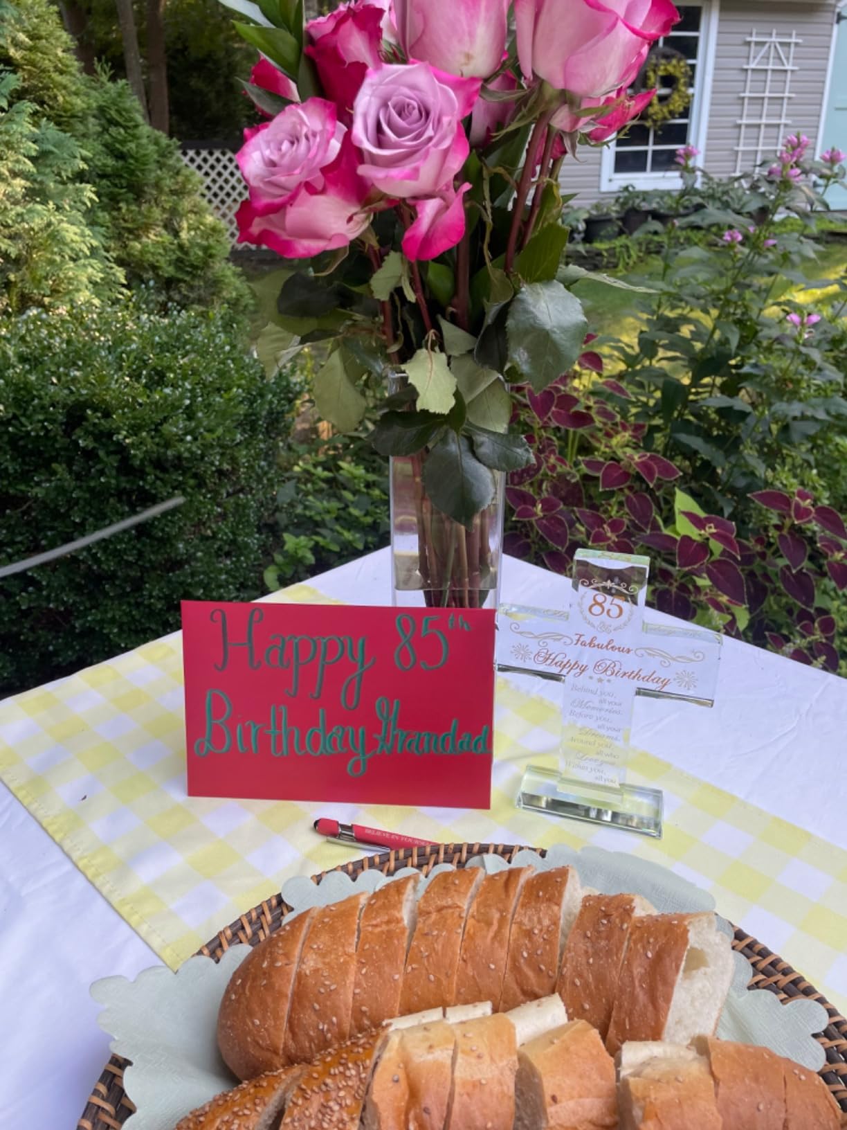 80th Birthday Religious Gifts for Women, Men, Friends, Grandma & Mom - Glass Stand Cross Engraved with 80 Year Old Birthday Blessing, Turning 80 Keepsake Home Decor - Customer Photo 1