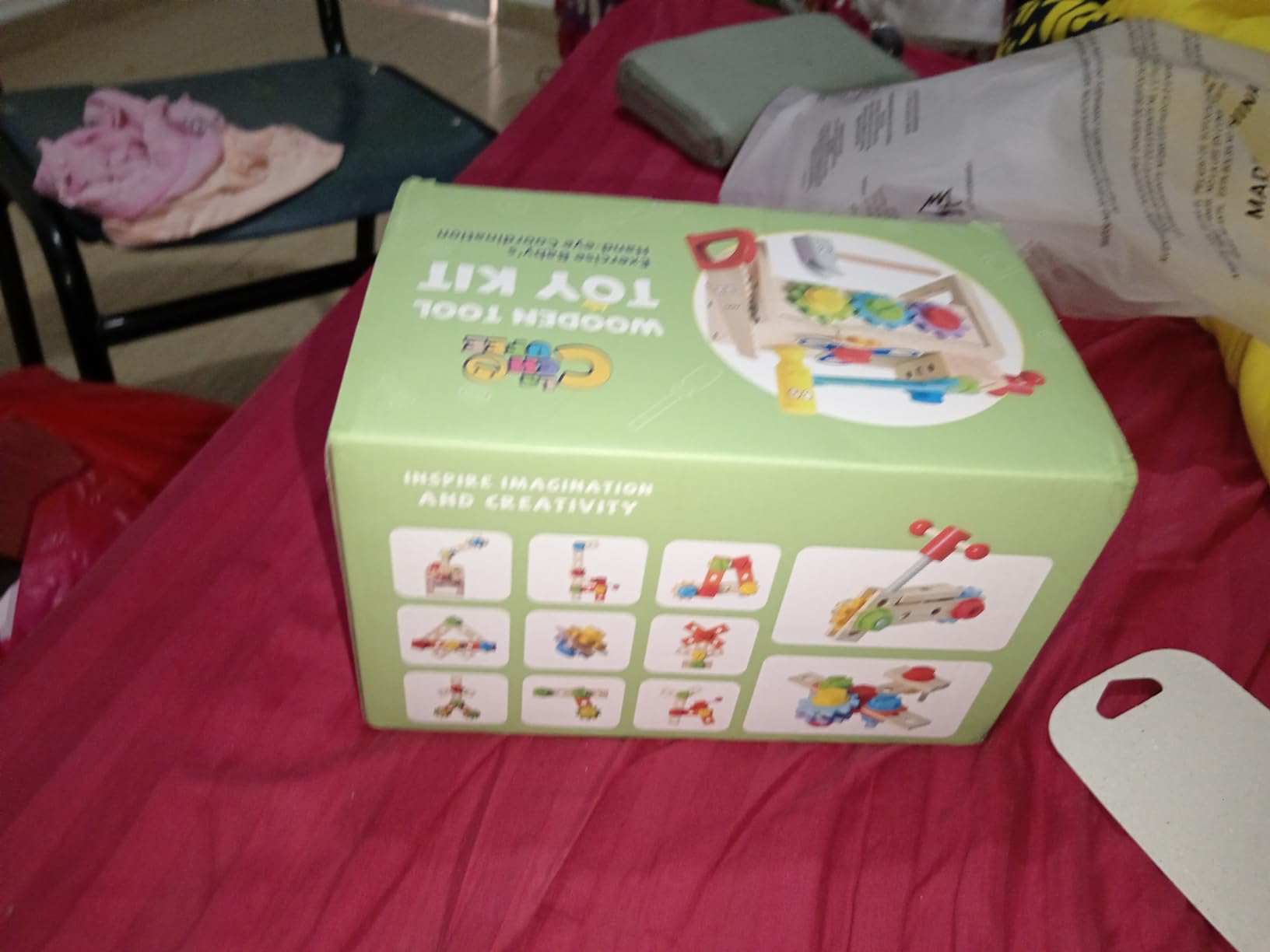 Kids Tool Set Toy with Drill, Wooden Toy for 2 3 4 5 Years Old Boy Girl, 37 Pcs Stem Montessori Toy for Learning Educational Construction Toy, Birthday Gift for Kids - Customer Photo 1