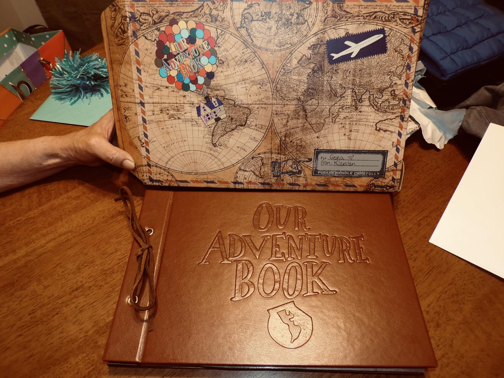 Our Adventure Book Scrapbook Photo Album,3D Embossed Words Leather Memory Book with 80 Pages for Couples Gifts,Anniversary Wedding,Valentine's Day - Customer Photo 1