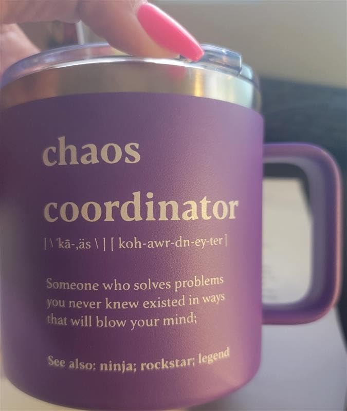 KLUBI Chaos Coordinator Tumbler Mug Gifts 20 Ounce Administrative Professional Day Gifts Teacher Appreciation Gifs for Women Valentines Day Gift for Co Workers Best Boss for Women - Customer Photo 3