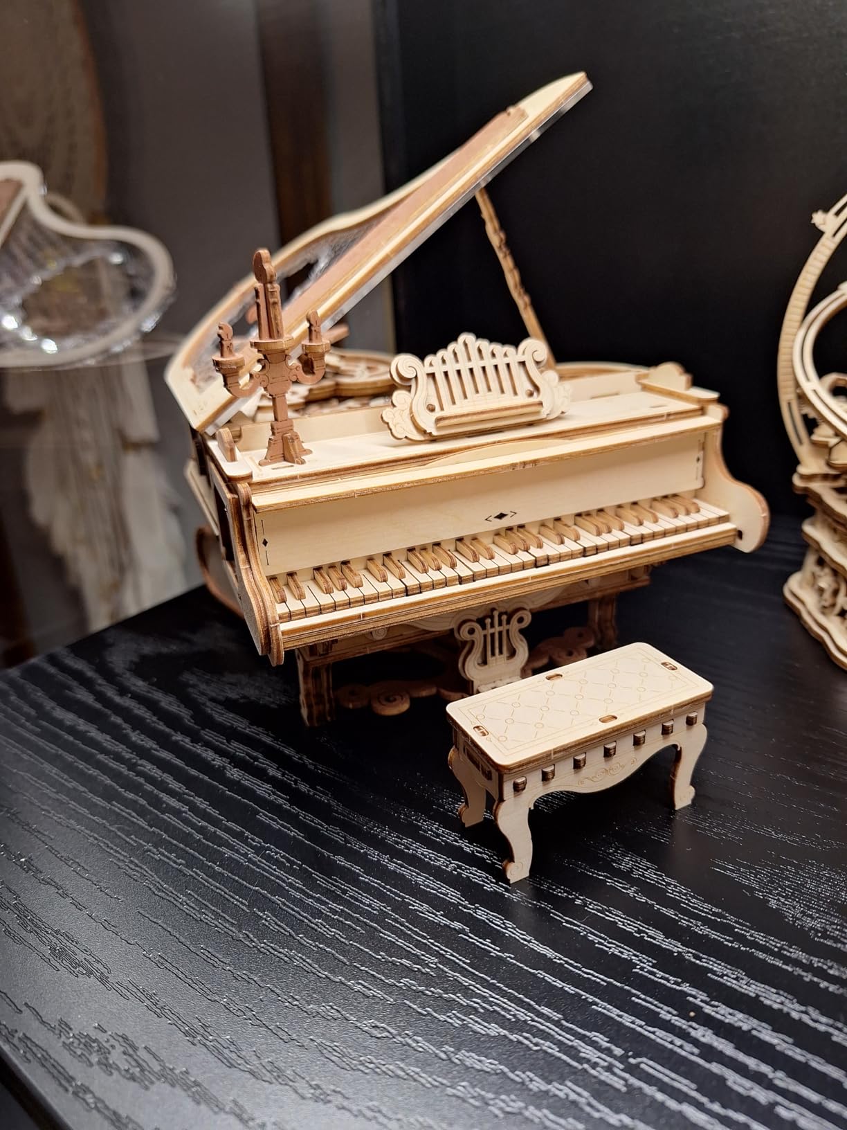 ROBOTIME AMK81 Magic Piano 3D Puzzles for Adults-Mechanical 3D Puzzles Musical Instrument-Wooden Music Box Puzzle Kit to Build-Aesthetic Desk Decor Unique Gift for Men/Women - Customer Photo 2