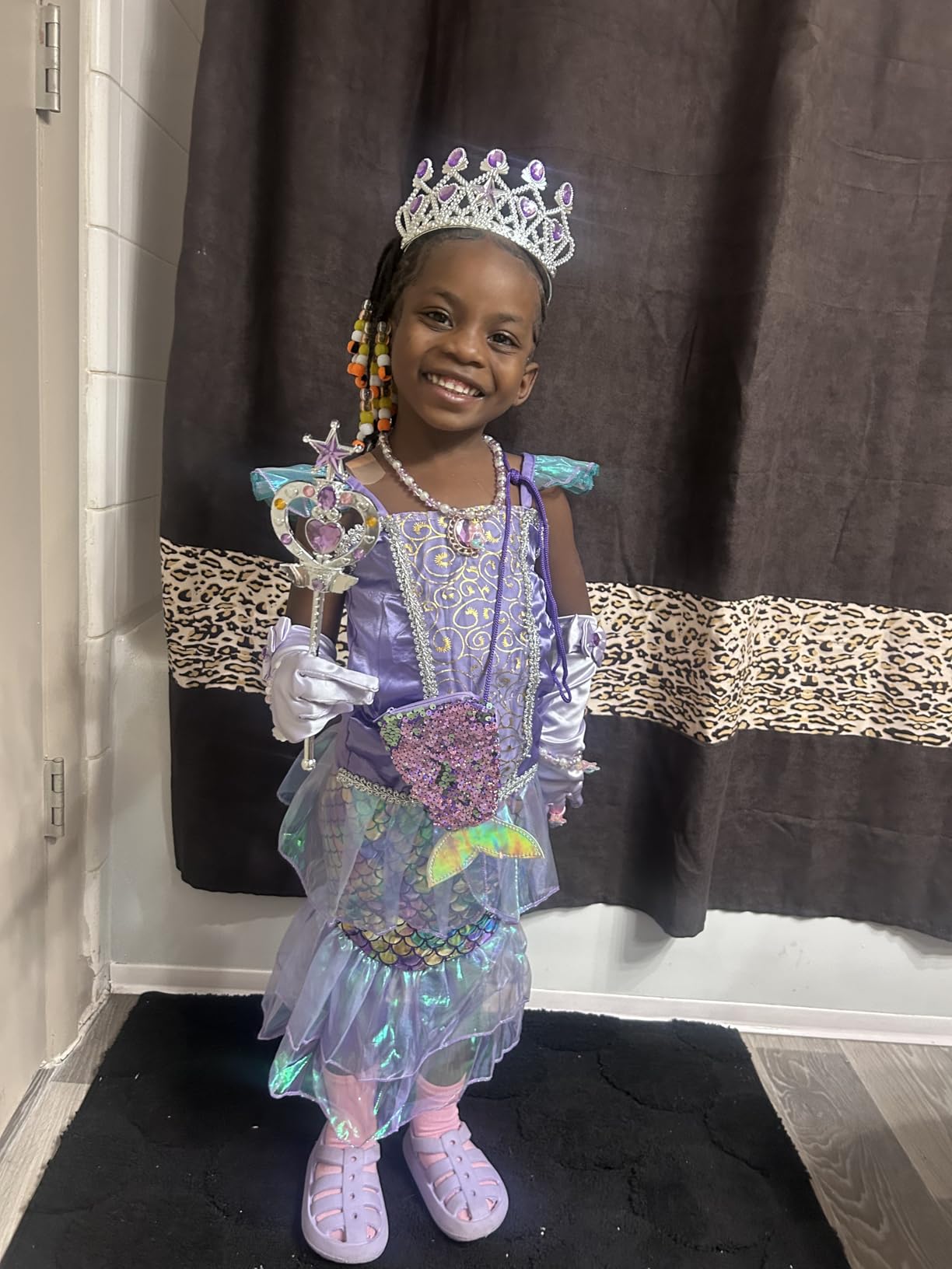 Meland Mermaid Dress - Little Mermaid Costume with Bag for Girls 3-10, Princess Dress Up for Birthday Gift, Halloween Costume - Customer Photo 2