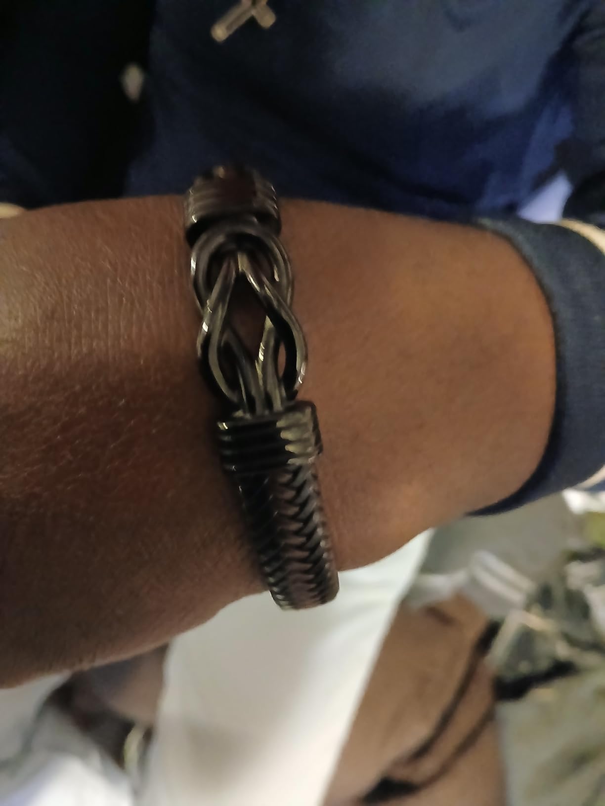 Knot Bracelet Gifts for Men Brown Braided Leather Stainless Steel Infinity Bracelets Lettering Love You Forever Gifts for Son Grandson Husband Boyfriend Brother Always Linked Together Customer Review Knot Bracelet Gifts for Men Brown Braided Leather Stainless Steel Infinity Bracelets Lettering Love You Forever Gifts for Son Grandson Husband Boyfriend Brother Always Linked Together - Customer Photo 1