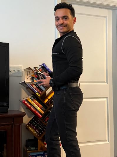 SUNMORY 6 Tier Tree Bookshelf, Small Bookcase with Storage Cabinet, Modern Tall Narrow Bookshelves Organizer, Floor Standing Book Shelf for Bedroom/Living Room/Home Office/Corner, Rustic Brown - Customer Photo 2