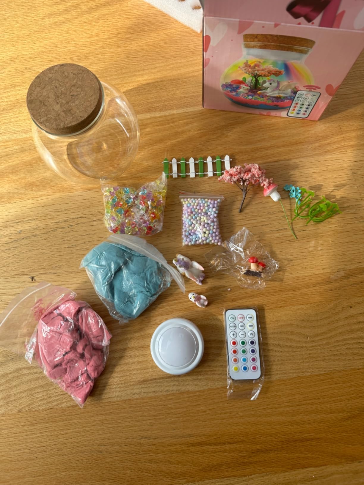7july Unicorn Terrarium Crafts Kit for Kids-LED Night Light Up & Remote Unicorn Birthday Gifts Toys for Girls Ages5 6 7 8 9 10 Year Old-Christmas Gifts for Girls - Customer Photo 5
