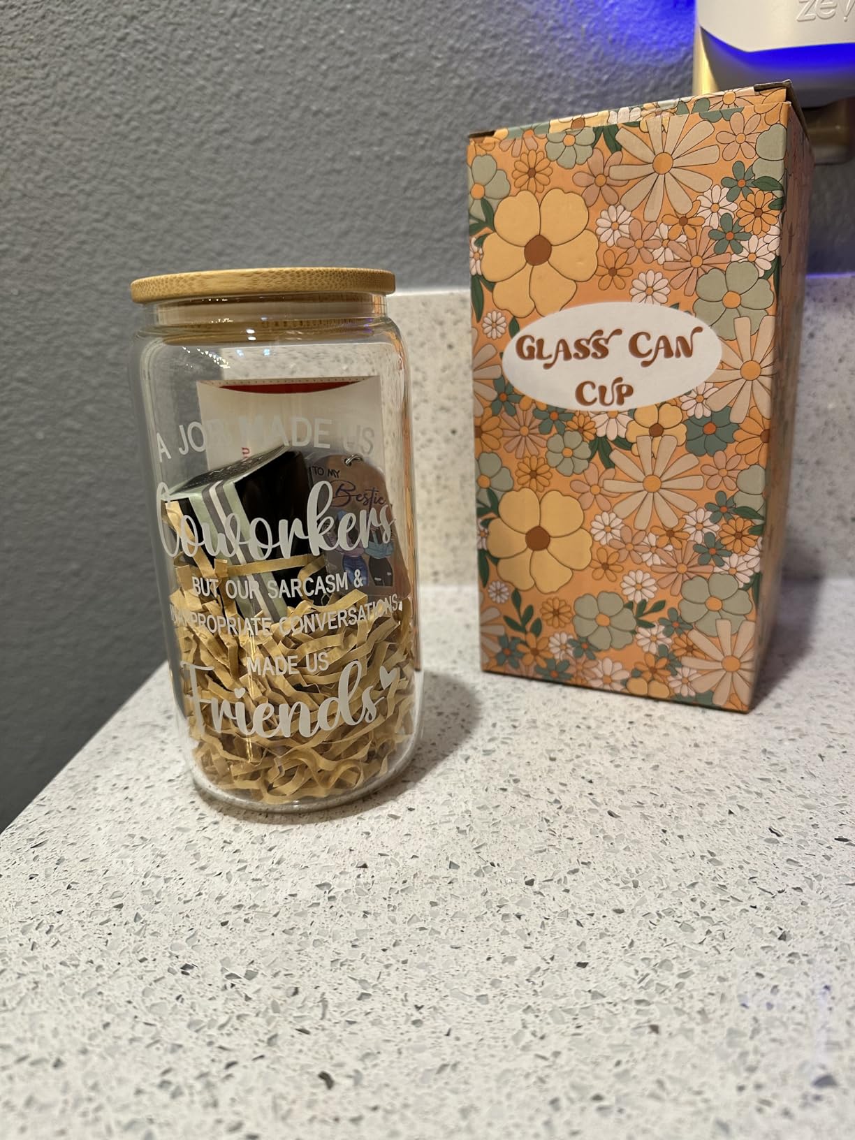 Fairy's Gift Coworker Friendship Glass Coffee Cup, Birthday Gifts for Women Friendship, Funny Coworker Gifts for Women Men Work Friends - Christmas, Going Away Presents for Office Friend Bestie Boss - Customer Photo 1