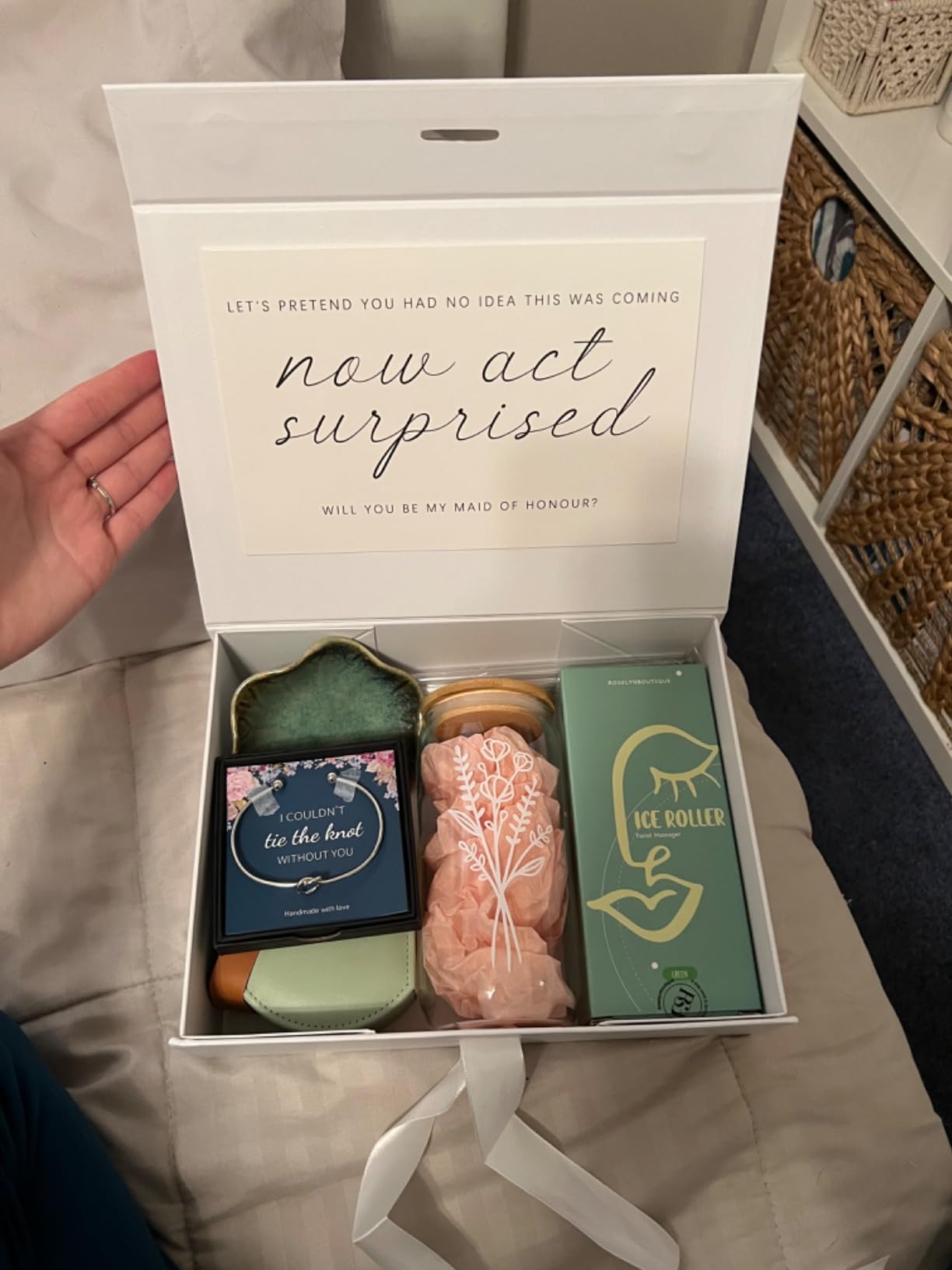 YiKaLus Will You Be My Maid of Honor Card, Wedding Card for Bridesmaid, Proposal Card for Maid of Honour, Now Act Surprised Proposal Cards - Customer Photo 2