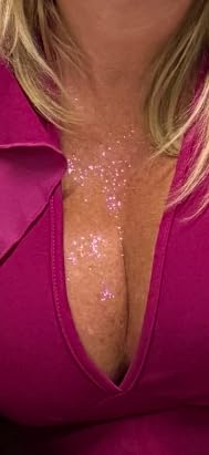 Roll-on Holographic Body Glitter Gel for Face Hair, Chameleon Color Changing Glitter Gel Under Light, Chunky Mermaid Sequins Festival Party Rave Accessories Shimmer Makeup (8# Sparkling Pink) - Customer Photo 1