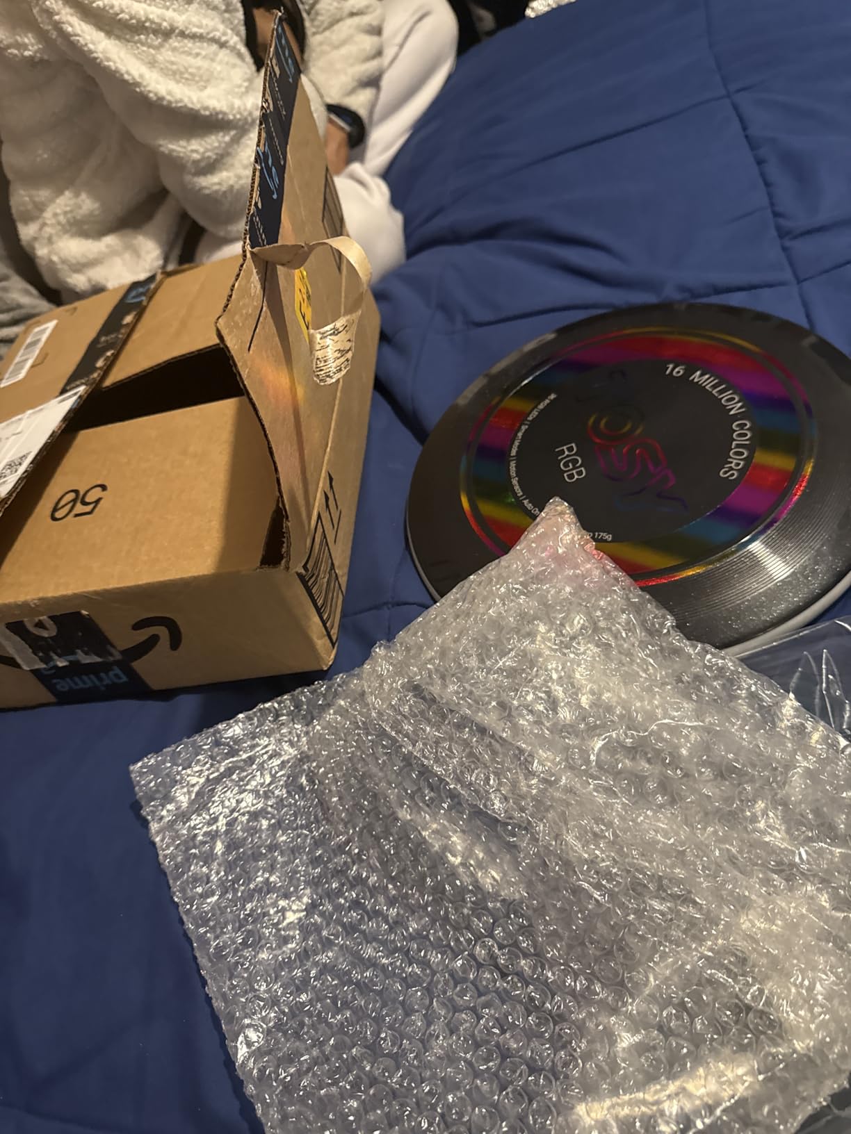 TOSY Flying Disc - 108 RGB Multicolor or 36 Monocolor LEDs, Super Bright, Smart Modes, Christmas Stocking Stuffers Gift, Camping Toy for Kid/Teen/Adult, Auto Light Up, Rechargeable, Waterproof, 175g - Customer Photo 1