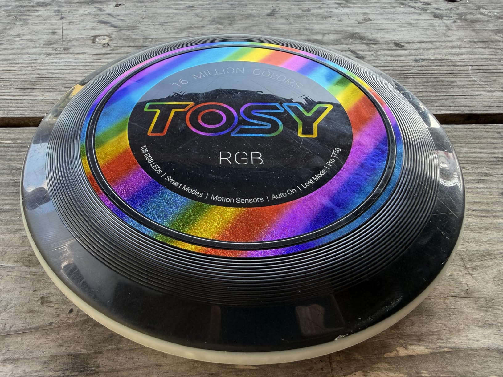 TOSY Flying Disc - 108 RGB Multicolor or 36 Monocolor LEDs, Super Bright, Smart Modes, Christmas Stocking Stuffers Gift, Camping Toy for Kid/Teen/Adult, Auto Light Up, Rechargeable, Waterproof, 175g - Customer Photo 2