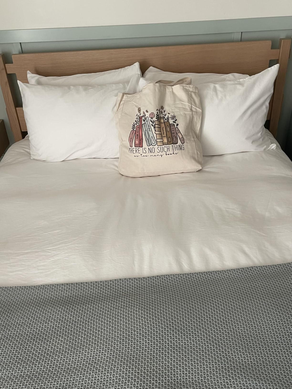 LEADO Cute Canvas Tote Bag with Pockets, Book Lovers Gifts - Thanksgiving, Birthday, Christmas Gifts for Book Lovers Women - Reading Accessories, Librarian, Bookish, Readers, Teacher, Library Present - Customer Photo 1