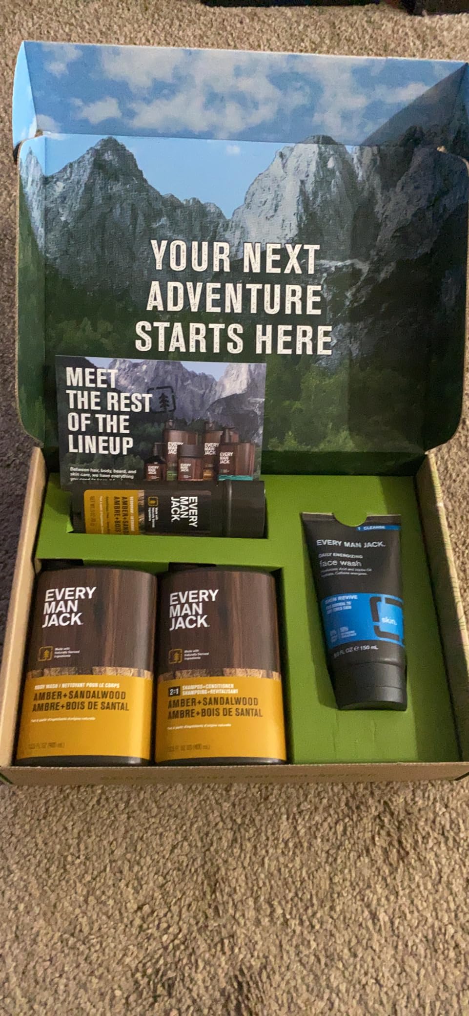 Every Man Jack Men's Bath and Body Gift Set - Amber + Sandalwood Scent - Clean Ingredients - Includes Hydrating Body Wash, 2-in-1 Shampoo, Aluminum-free Deodorant & Face Wash - Customer Photo 1