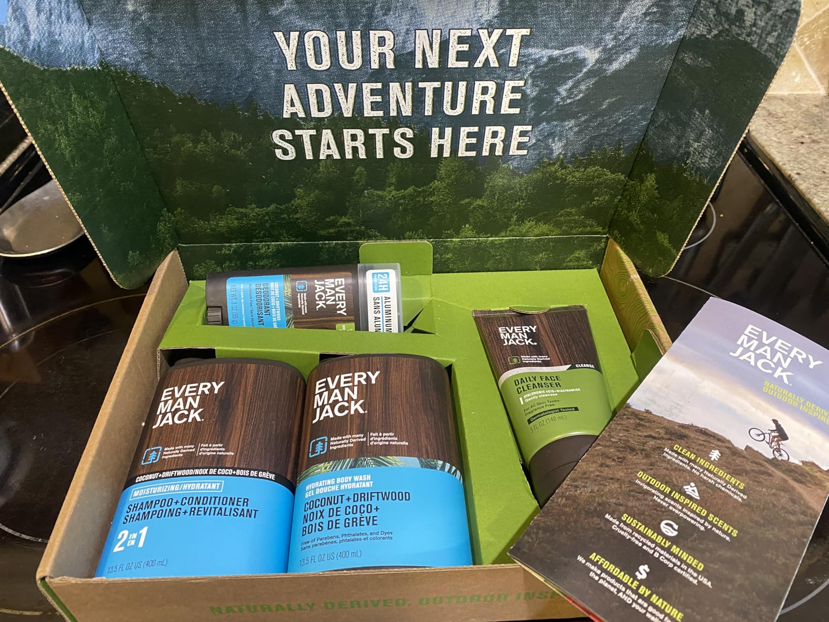 Every Man Jack Men's Bath and Body Gift Set - Amber + Sandalwood Scent - Clean Ingredients - Includes Hydrating Body Wash, 2-in-1 Shampoo, Aluminum-free Deodorant & Face Wash - Customer Photo 2