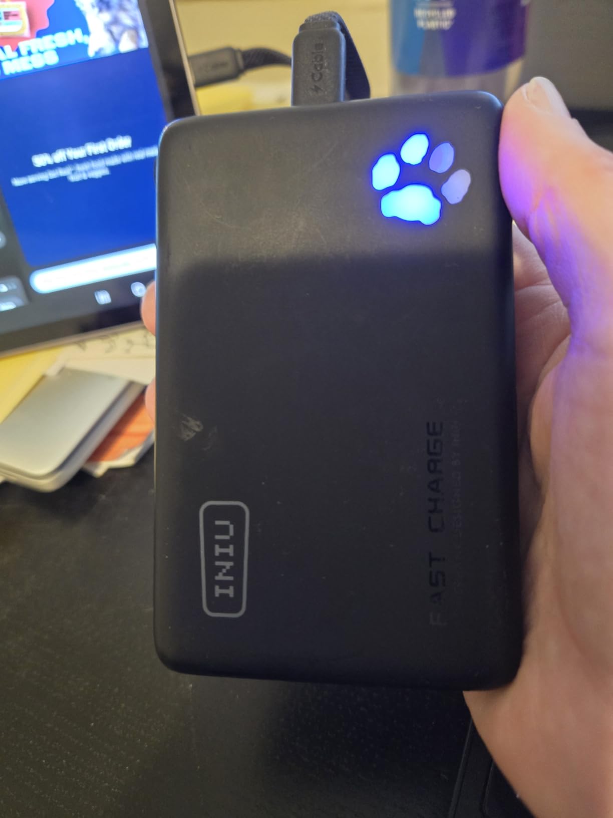 INIU Portable Charger, Ultra Slim 10000mAh 45W PD Power Bank, USB C in&Out Fast Charging Battery Pack, Travel Essential Phone Powerbank Compatible with iPhone 17 16 15 Samsung S22 S21 Google iPad etc - Customer Photo 1