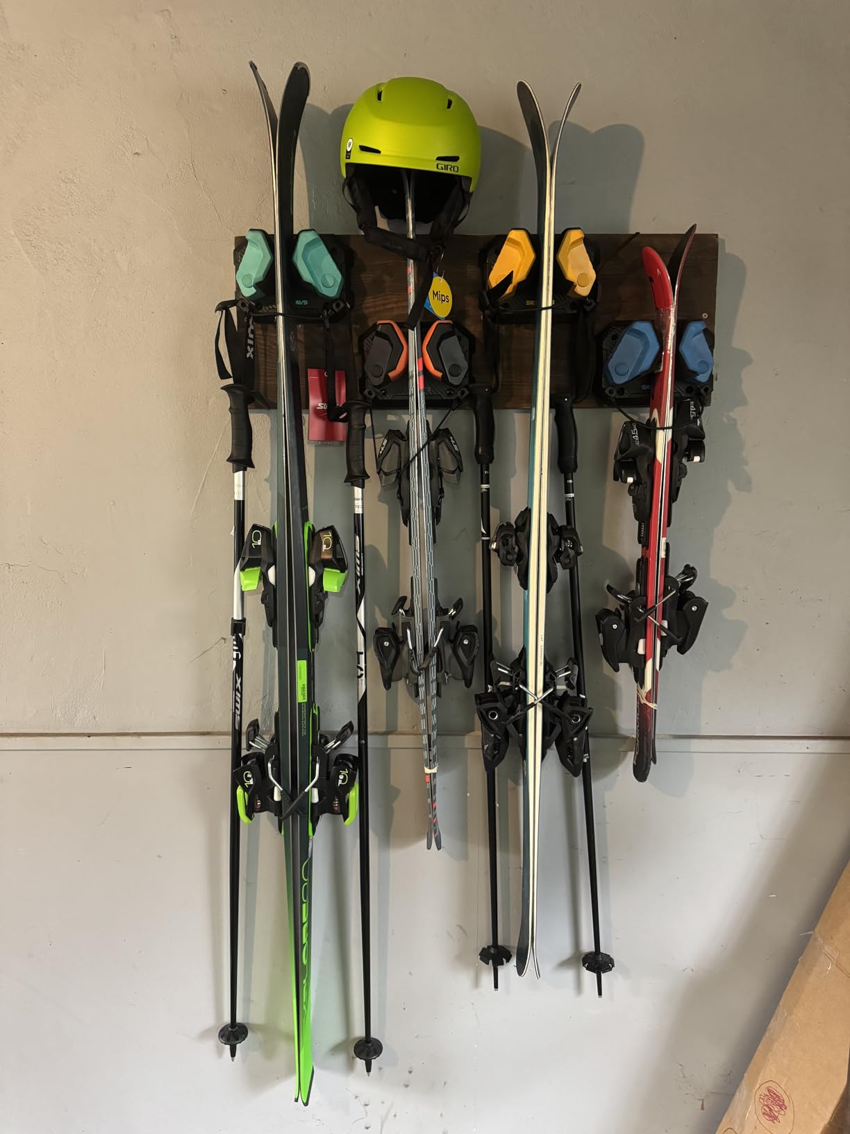 Ski & Snowboard Wall Rack for Garage Wall Fits Any Ski/board, Ski Wall Mount Holders Damage-Free Storage Rack, Garage Organization Space-Saving Winter Gear Organizer - Customer Photo 1