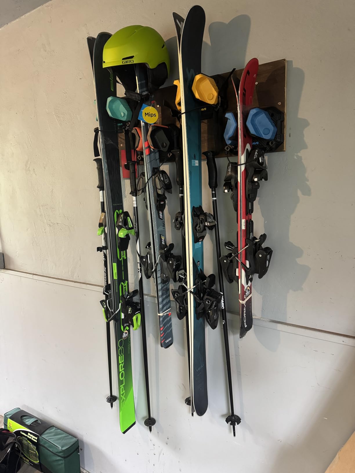 Ski & Snowboard Wall Rack for Garage Wall Fits Any Ski/board, Ski Wall Mount Holders Damage-Free Storage Rack, Garage Organization Space-Saving Winter Gear Organizer - Customer Photo 2