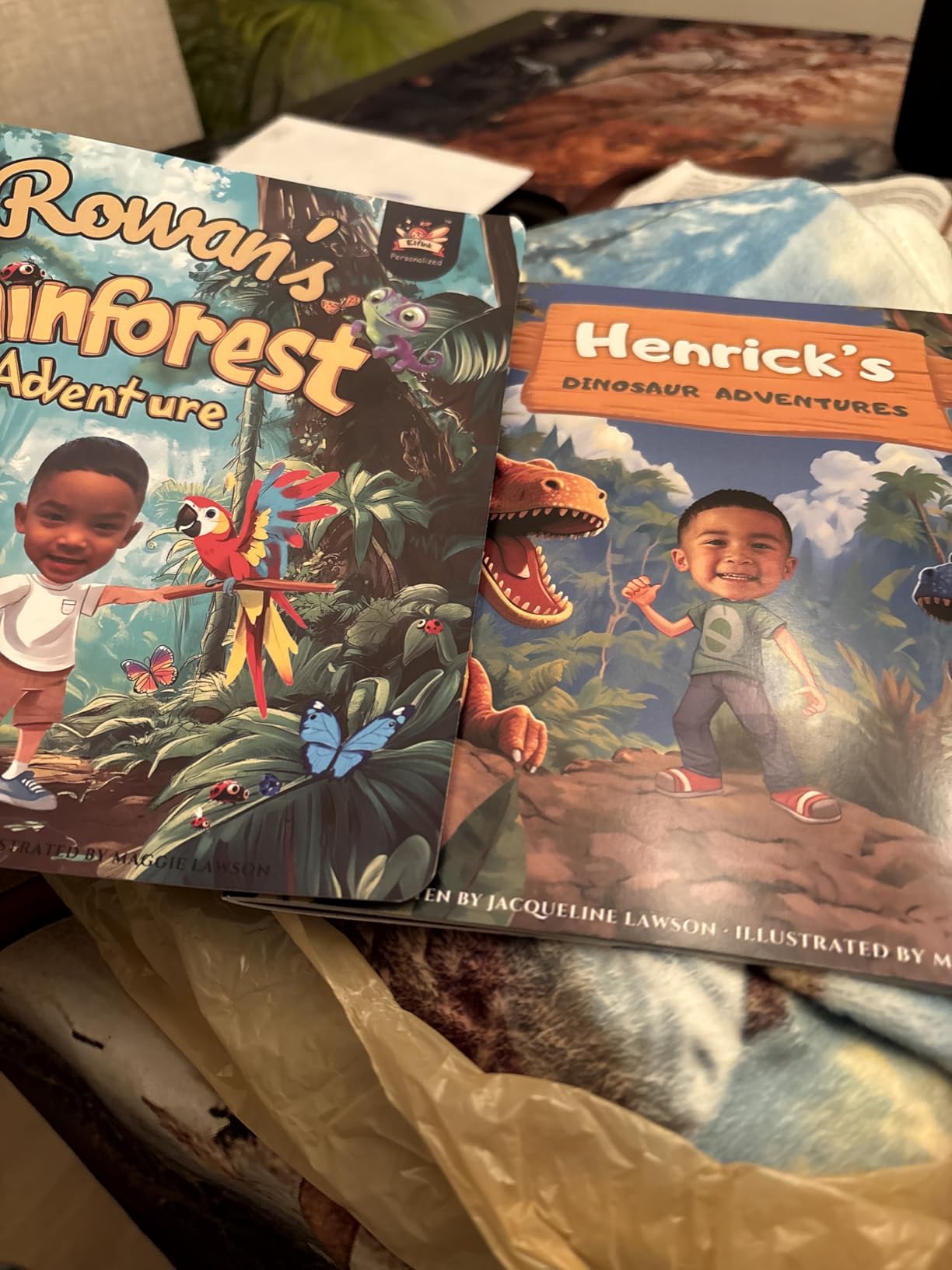 Personalized Children Story Book - Dinosaur Adventure - Customized Name & Photo - Baby Gifts - Kids Engaging Story - Elfink (Soft Cover) - Customer Photo 1