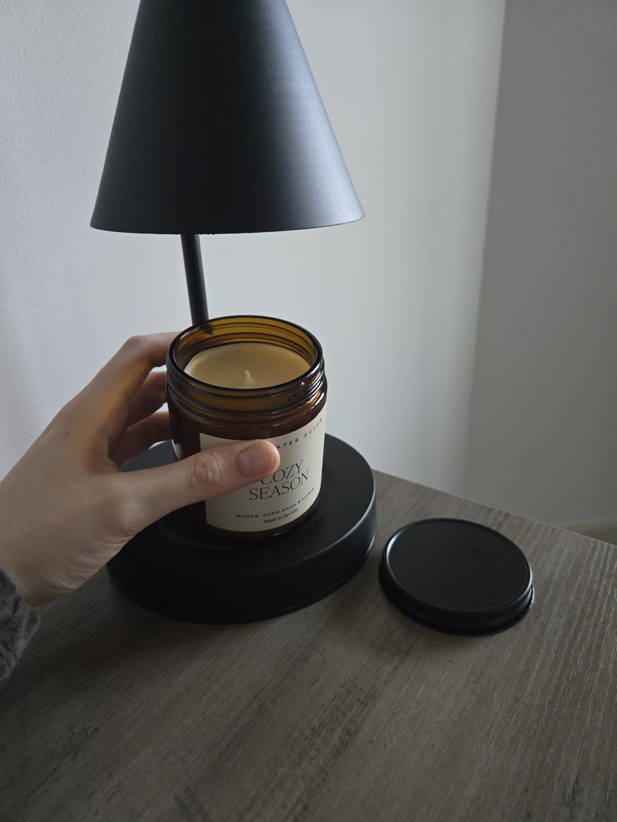 Sweet Water Decor Cozy Season Soy Candles - Fall Candles with Woods, Warm Spice, and Citrus Scent for Home Decor - Soy Candle with 40 Hours Burn Time - 9Oz Black Lid Amber Jar Candles Fall Scents Customer Review Sweet Water Decor Cozy Season Soy Candles - Fall Candles with Woods, Warm Spice, and Citrus Scent for Home Decor - Soy Candle with 40 Hours Burn Time - 9Oz Black Lid Amber Jar Candles Fall Scents - Customer Photo 1