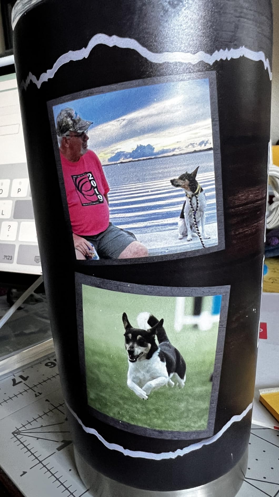 Personalized Dog Dad Tumbler Custom Photo Travel Coffee Mug Insulated Cup with Lids Stainless Steel 20 30 Oz - Customer Photo 1