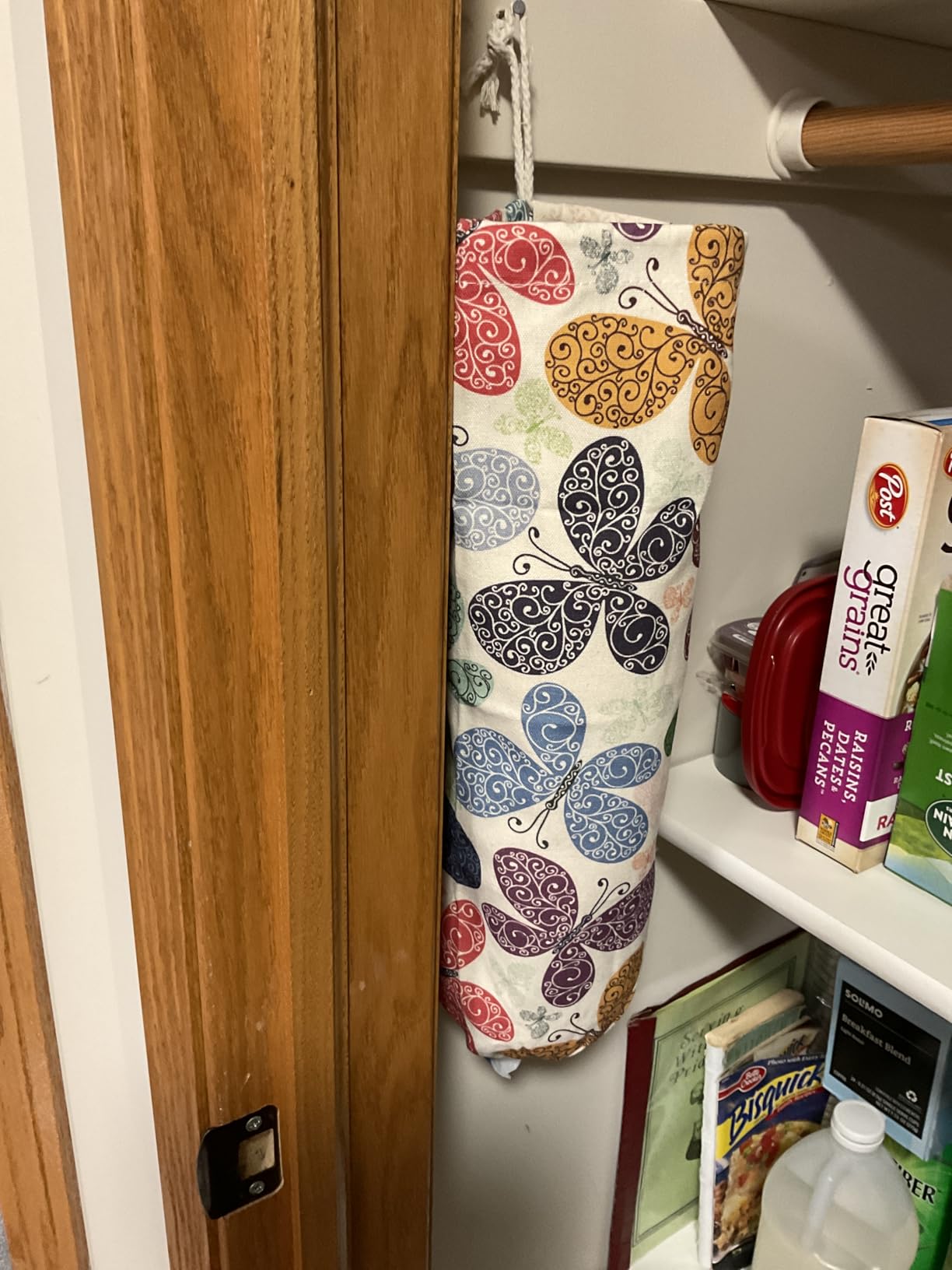 TOGETRUE Plastic Bag Organizer Dispenser, Wall Mount Plastic Bag Organizer Dispenser, Heavy Duty Grocery Bag Storage Holder for Home Kitchen Camper - Customer Photo 2