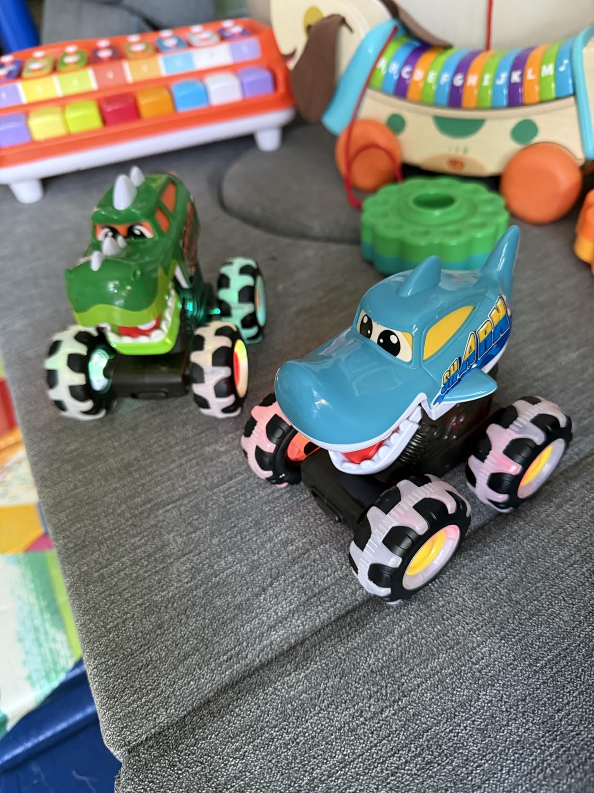 JOYIN 3 Pack Monster Truck Toy - Motion Activated Light Up Cars for Toddlers - Monster Glow Rover LED Wheels - Baby Boy Toys - Press and Go Dinosaur Trucks for Kids Boys Birthday Gifts for Christmas Customer Review JOYIN 3 Pack Monster Truck Toy - Motion Activated Light Up Cars for Toddlers - Monster Glow Rover LED Wheels - Baby Boy Toys - Press and Go Dinosaur Trucks for Kids Boys Birthday Gifts for Christmas - Customer Photo 1