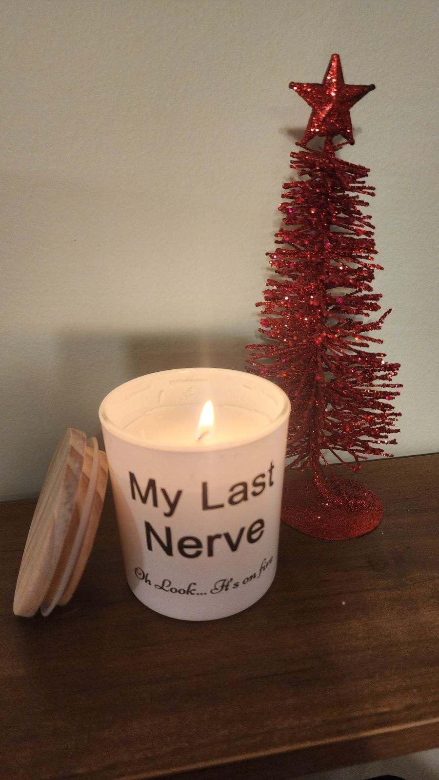 BFJLIFE Candles Gifts for Women Funny Unique Novelty My Last Nerve Candle Christmas Birthday Gift for Sister Best Friend Stocking Stuffers for Women Lavender Scented Soy Candle - Customer Photo 2